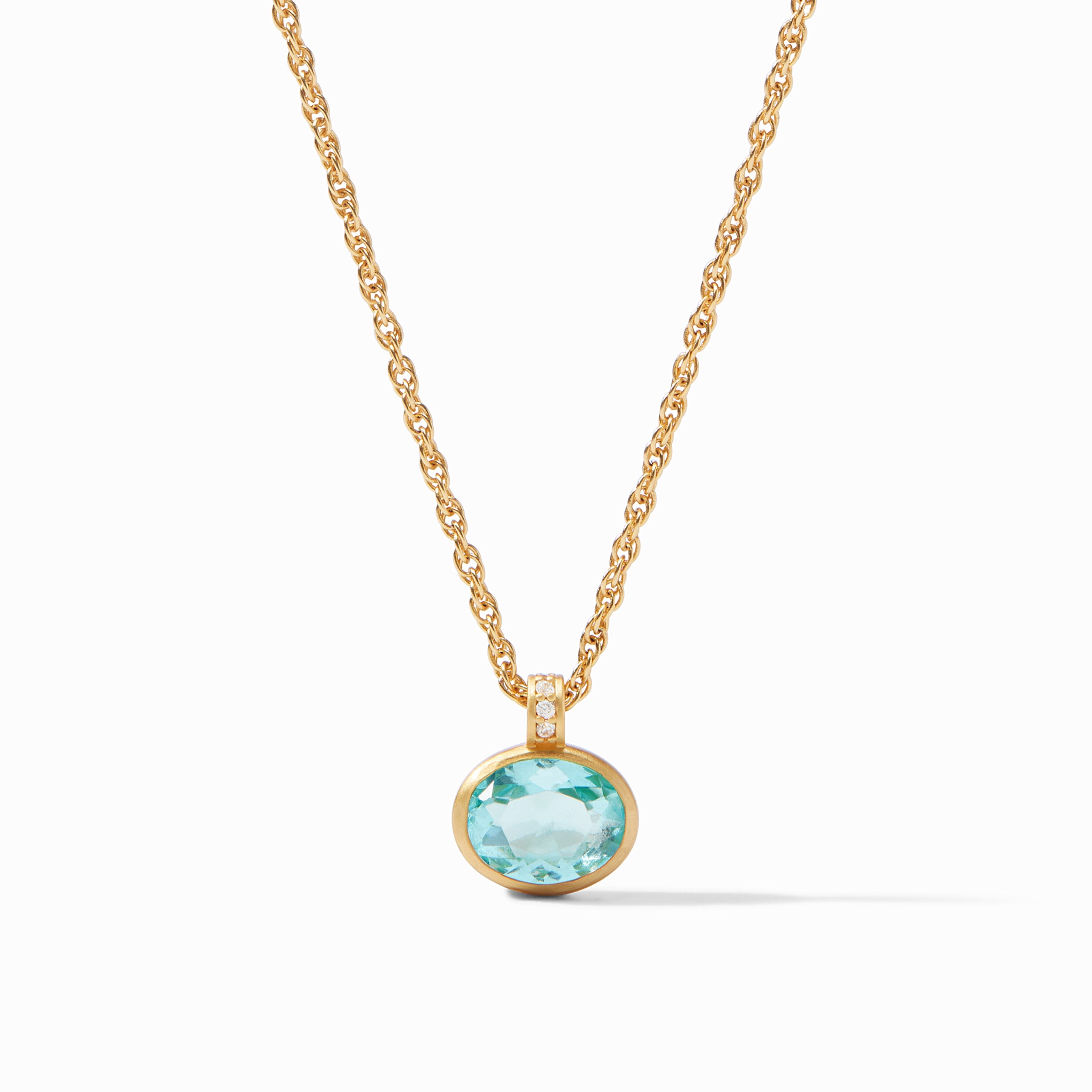 Julie Vos - Antonia Solitaire Necklace, Bahamian Blue