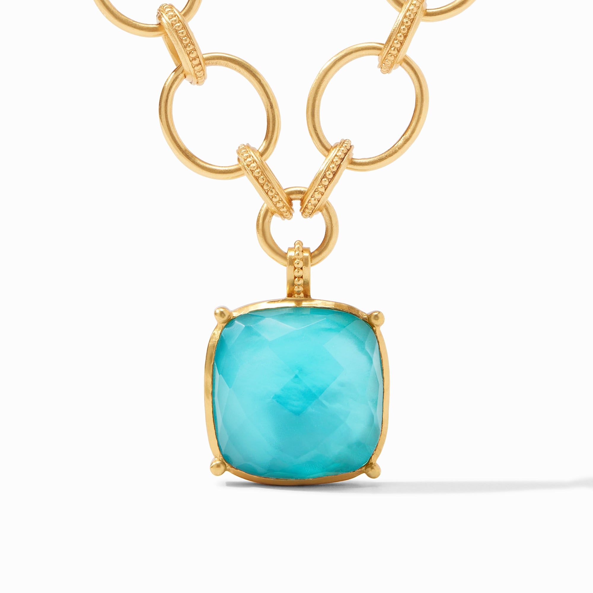 Julie Vos - Antonia Statement Necklace, Iridescent Bahamian Blue