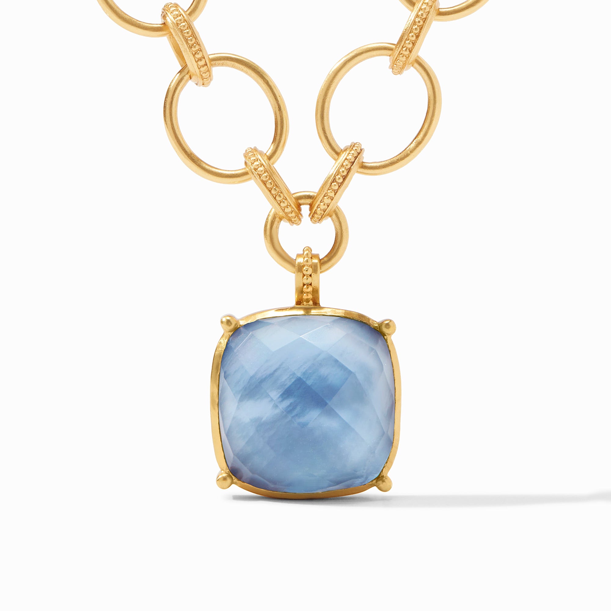 Julie Vos - Antonia Statement Necklace, Iridescent Chalcedony Blue