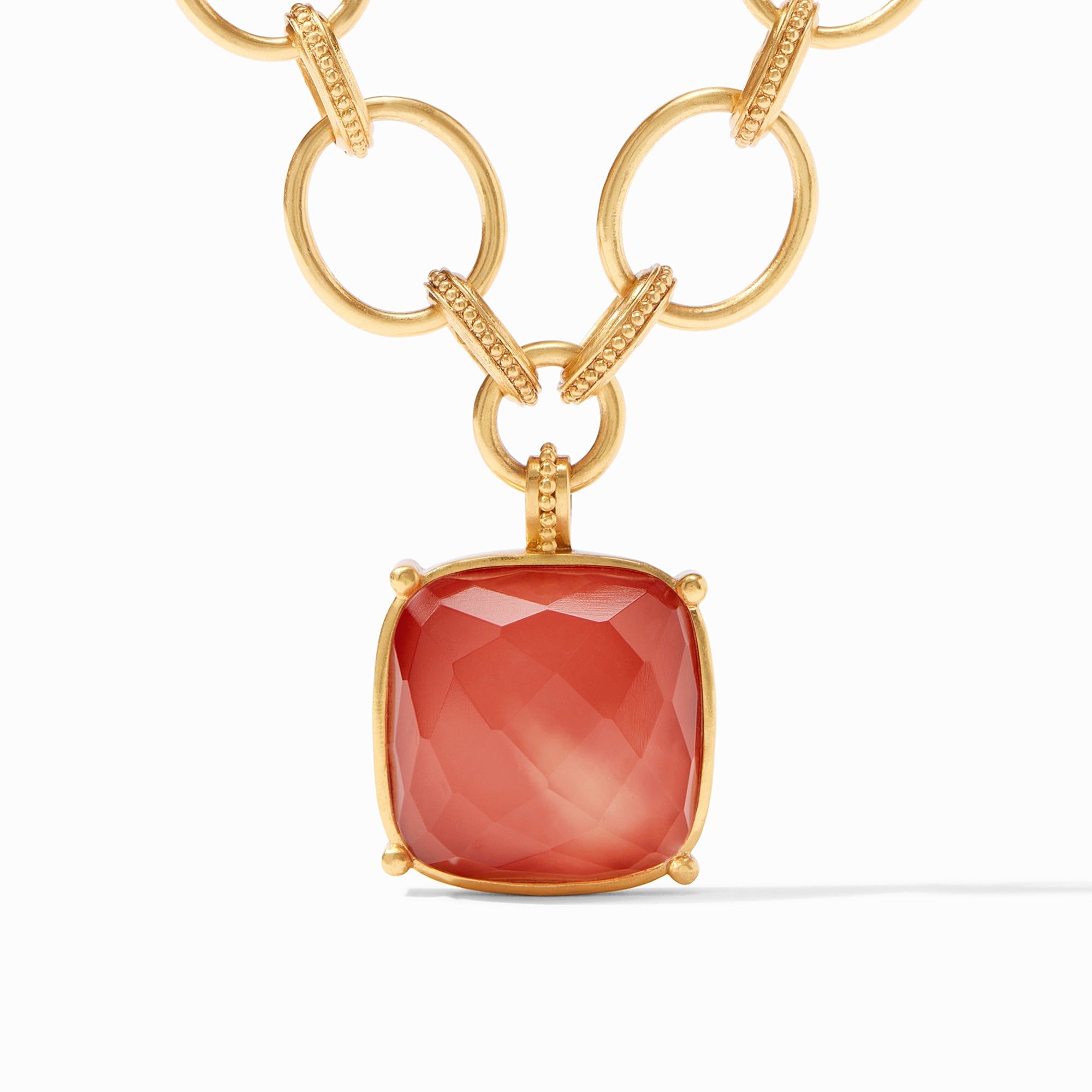 Julie Vos - Antonia Statement Necklace, Iridescent Coral