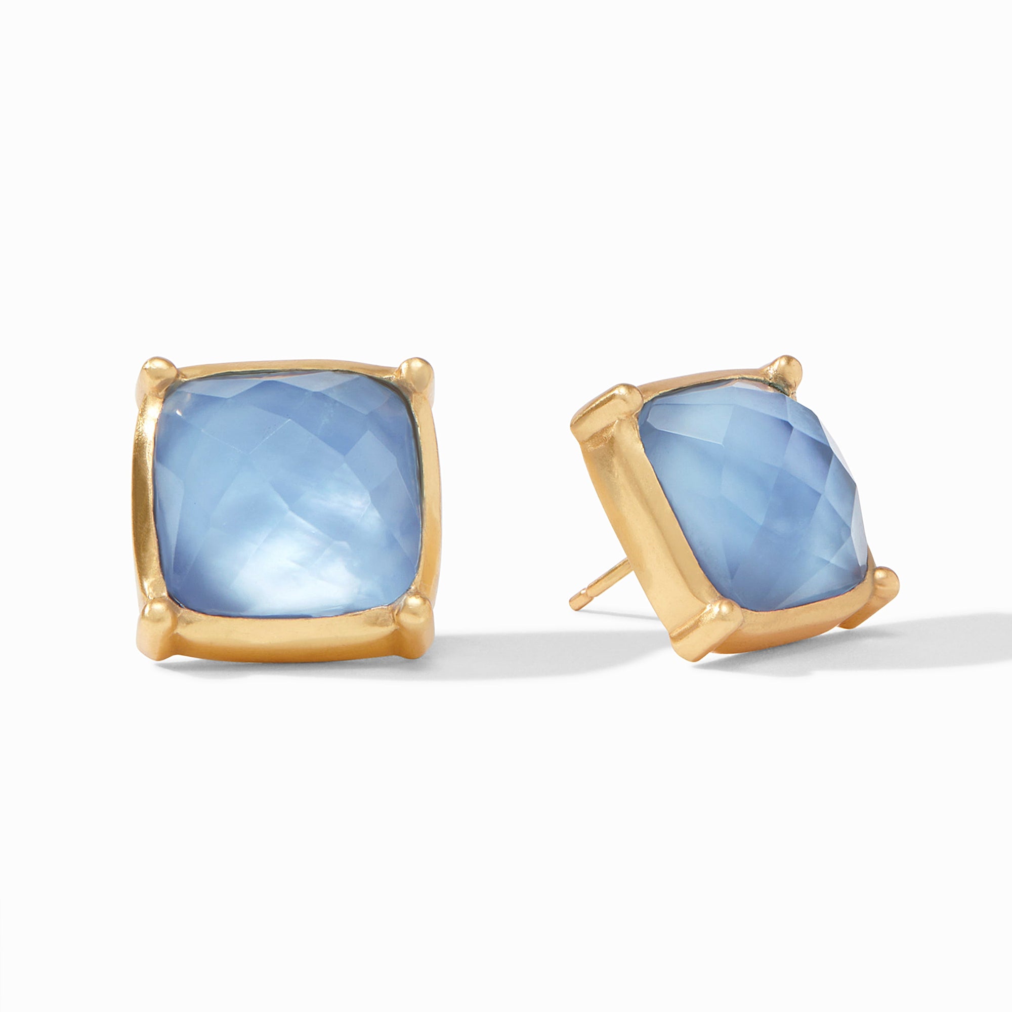 Julie Vos - Antonia Statement Stud, Iridescent Chalcedony Blue