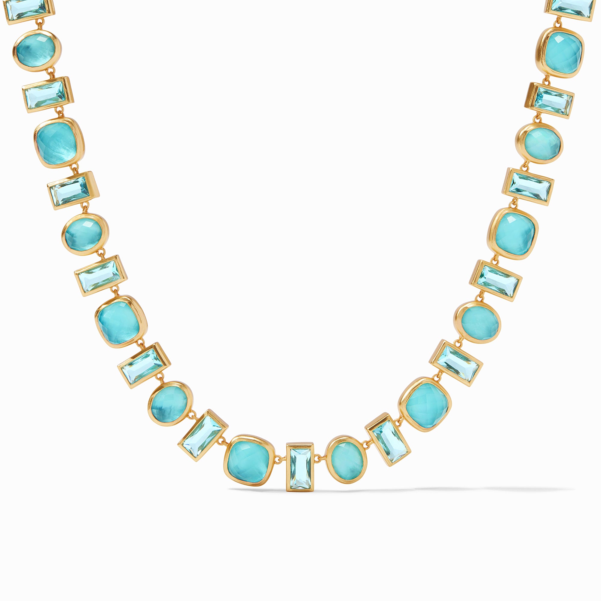 Julie Vos - Antonia Tennis Necklace, Iridescent Bahamian Blue