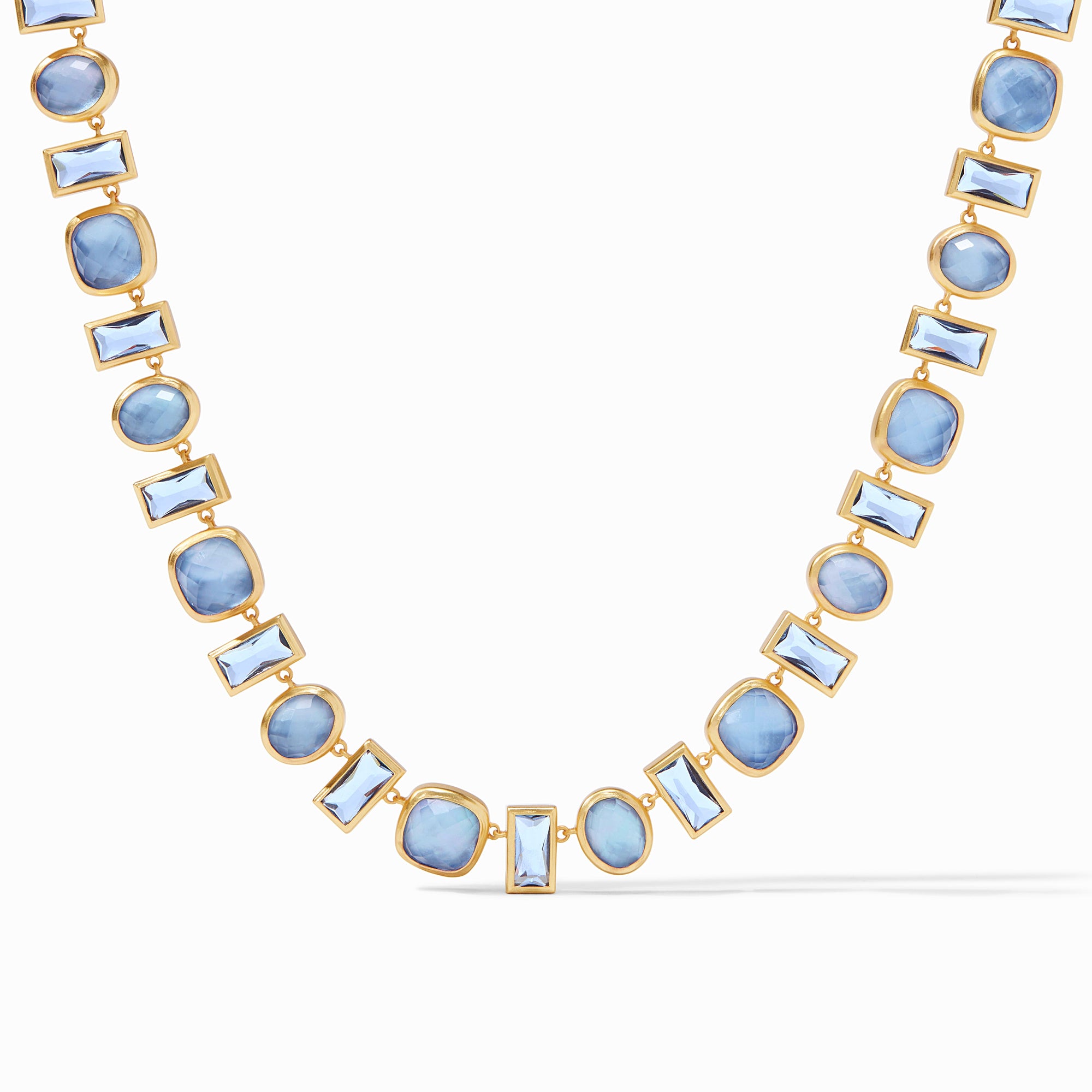 Julie Vos - Antonia Tennis Necklace, Iridescent Chalcedony Blue