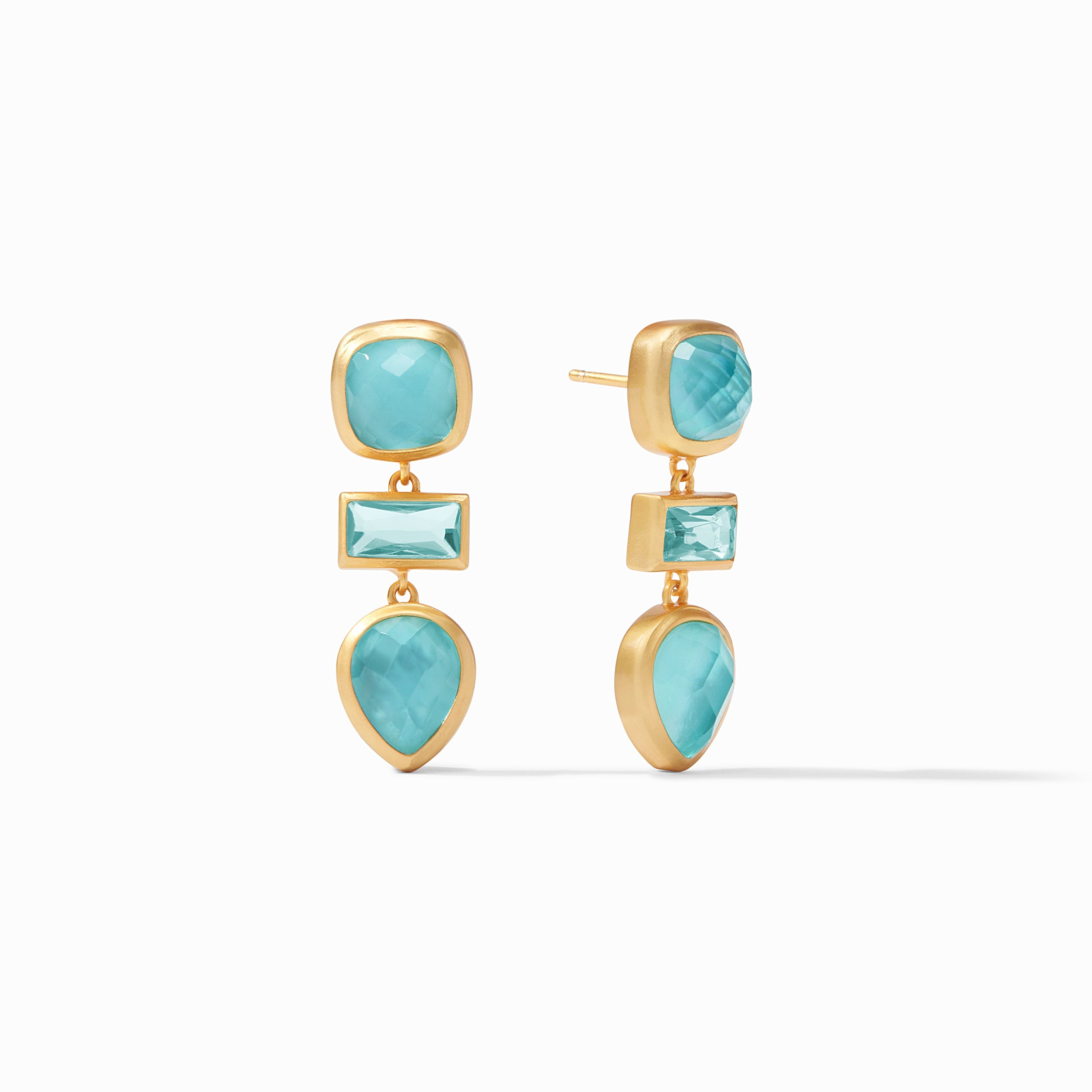Julie Vos - Antonia Tier Earring, Iridescent Bahamian Blue