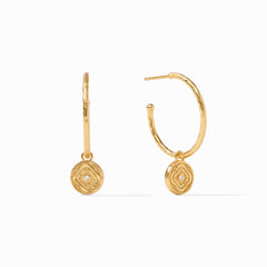Julie Vos - Astor Hoop &amp; Charm Earring, Gold