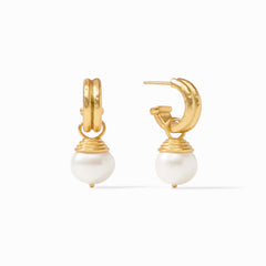 Julie Vos - Astor Pearl Hoop &amp; Charm Earring, Pearl