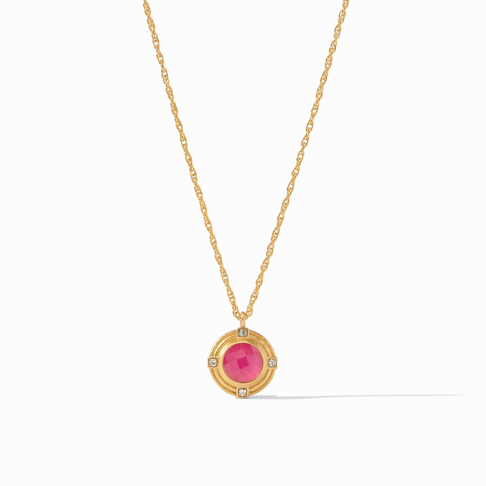 Julie Vos - Astor Solitaire Necklace, Iridescent Raspberry