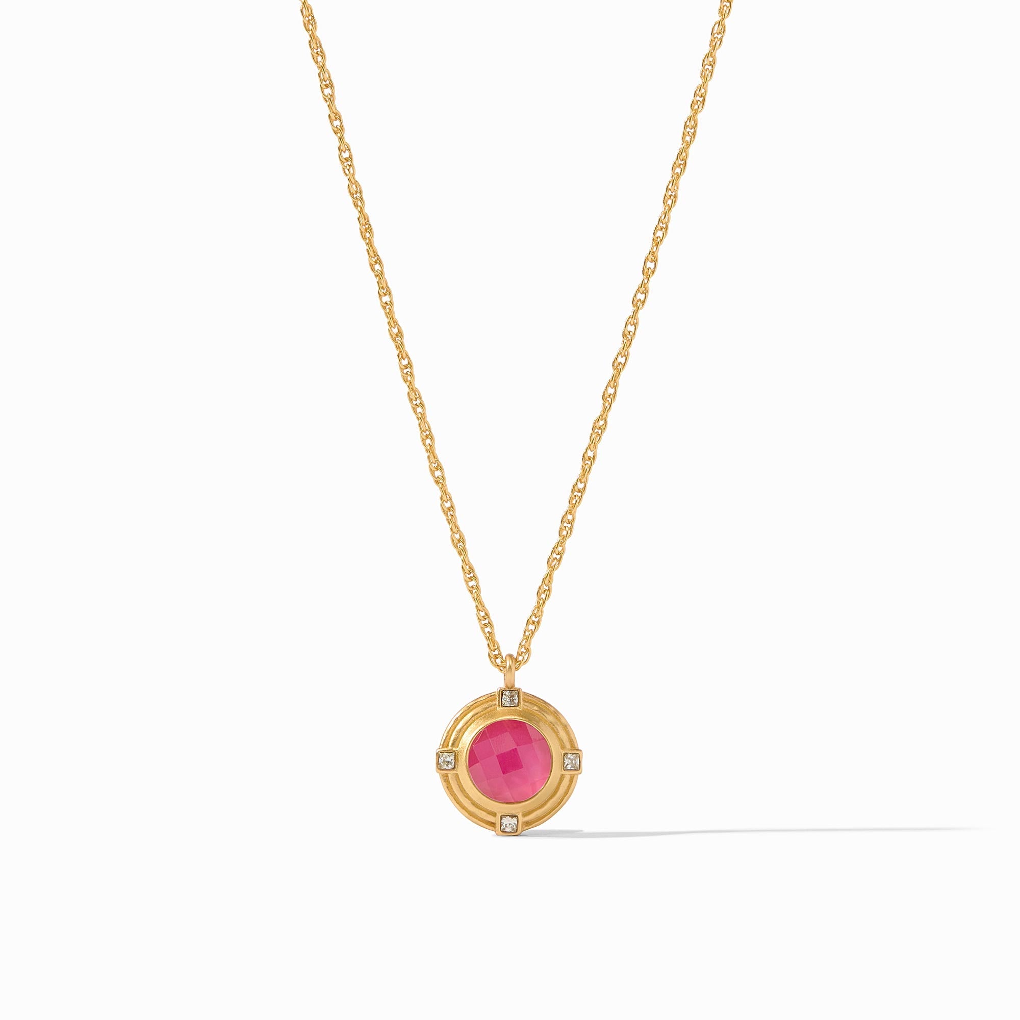 Julie Vos - Astor Solitaire Necklace, Iridescent Raspberry