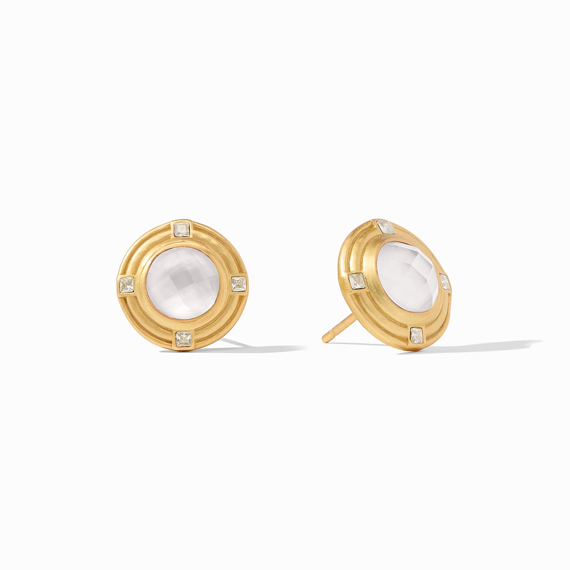 Julie Vos - Astor Stone Stud, Iridescent Clear Crystal