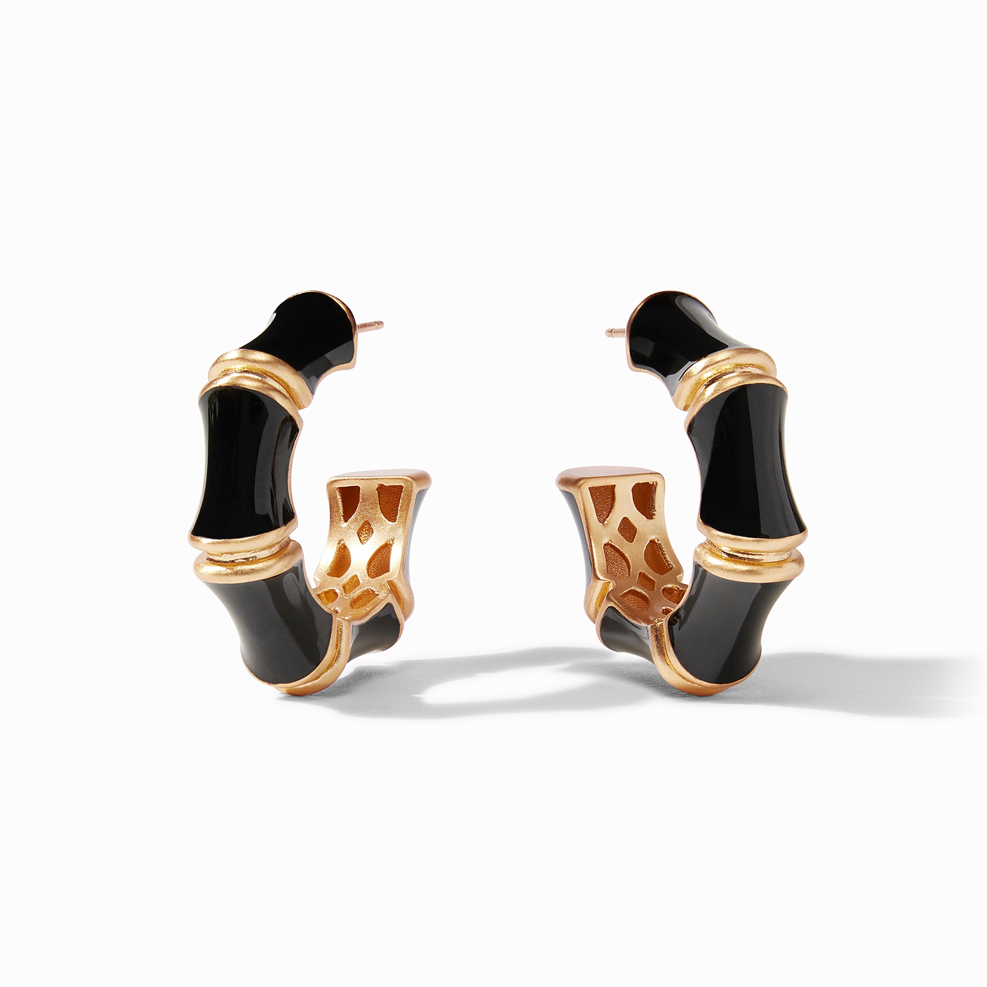 Julie Vos - Bamboo Statement Hoop, Obsidian Black Enamel