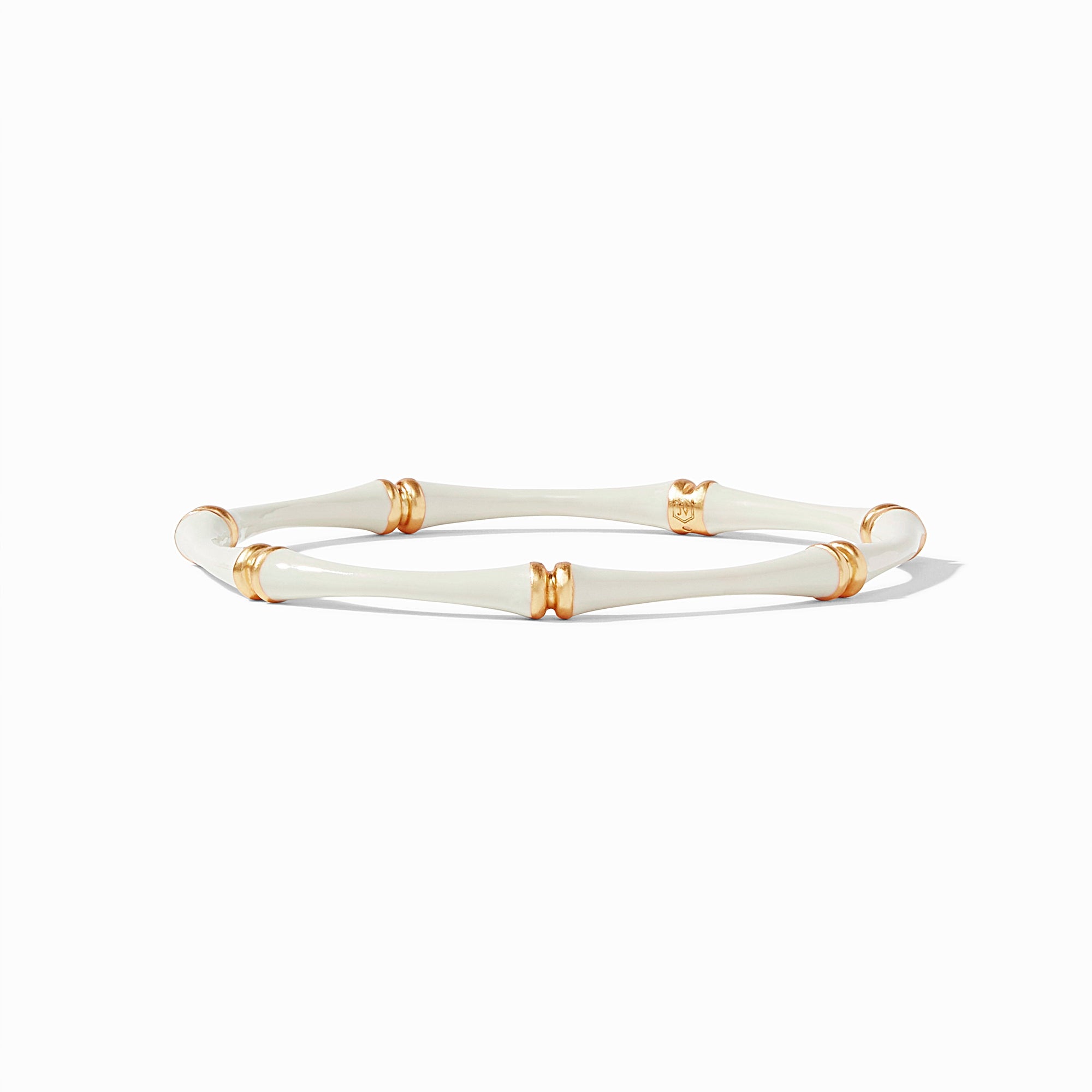 Julie Vos - Bamboo Bangle, Ivory Enamel / Large