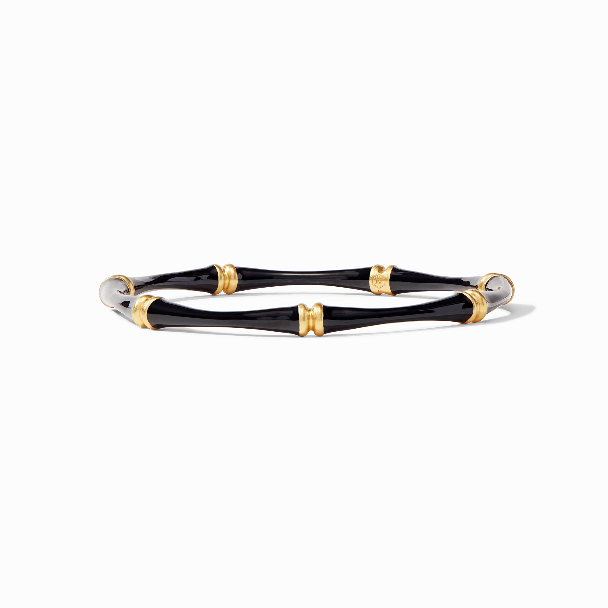 Julie Vos - Bamboo Bangle, Obsidian Black Enamel / Large