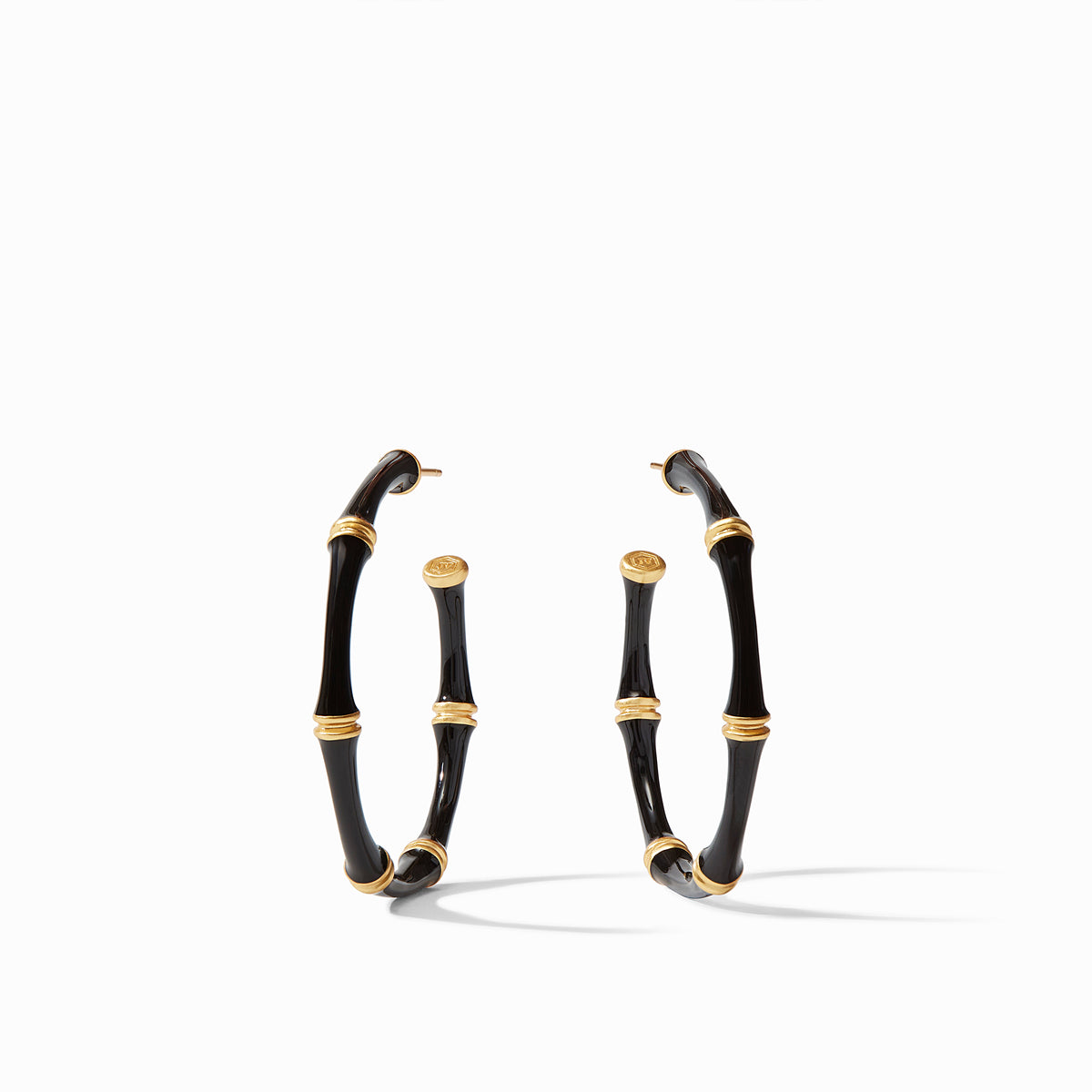 Julie Vos - Bamboo Hoop, Obsidian Black Enamel / Medium