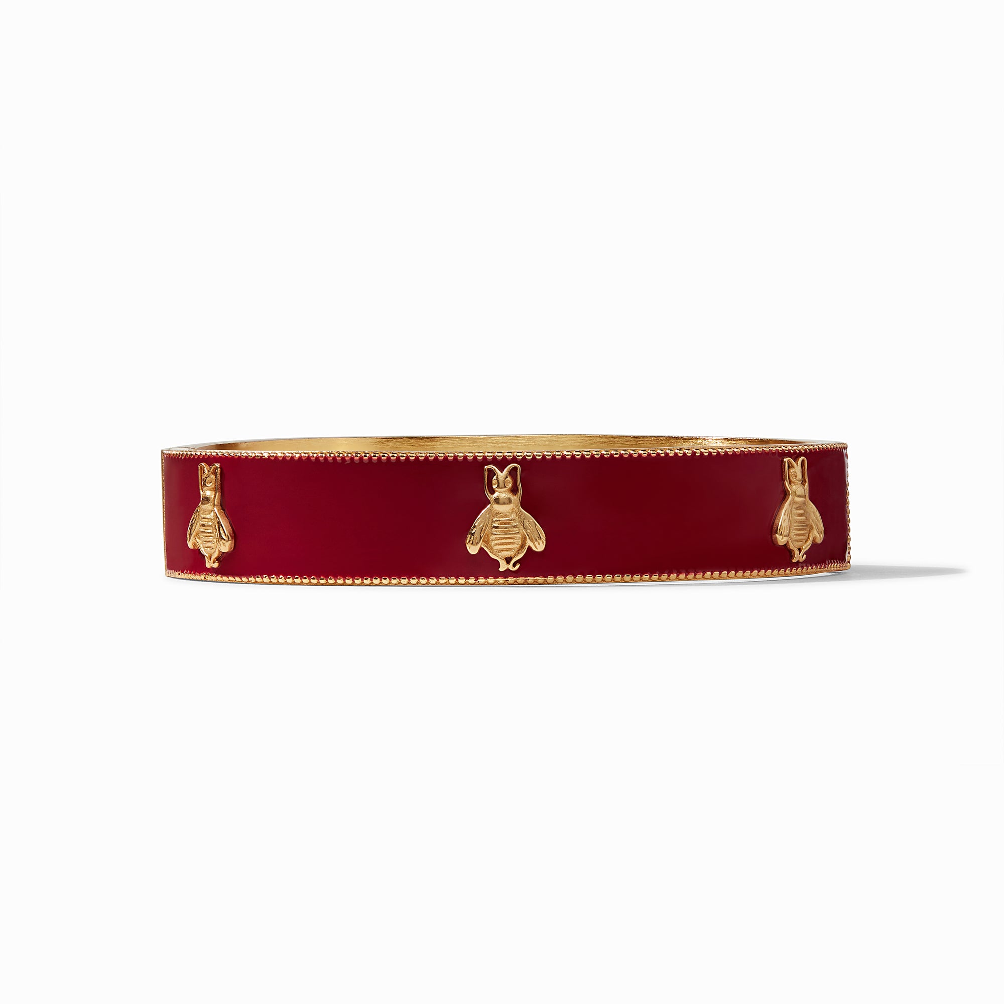 Julie Vos - Bee Enamel Hinge Bangle, Mulberry Enamel