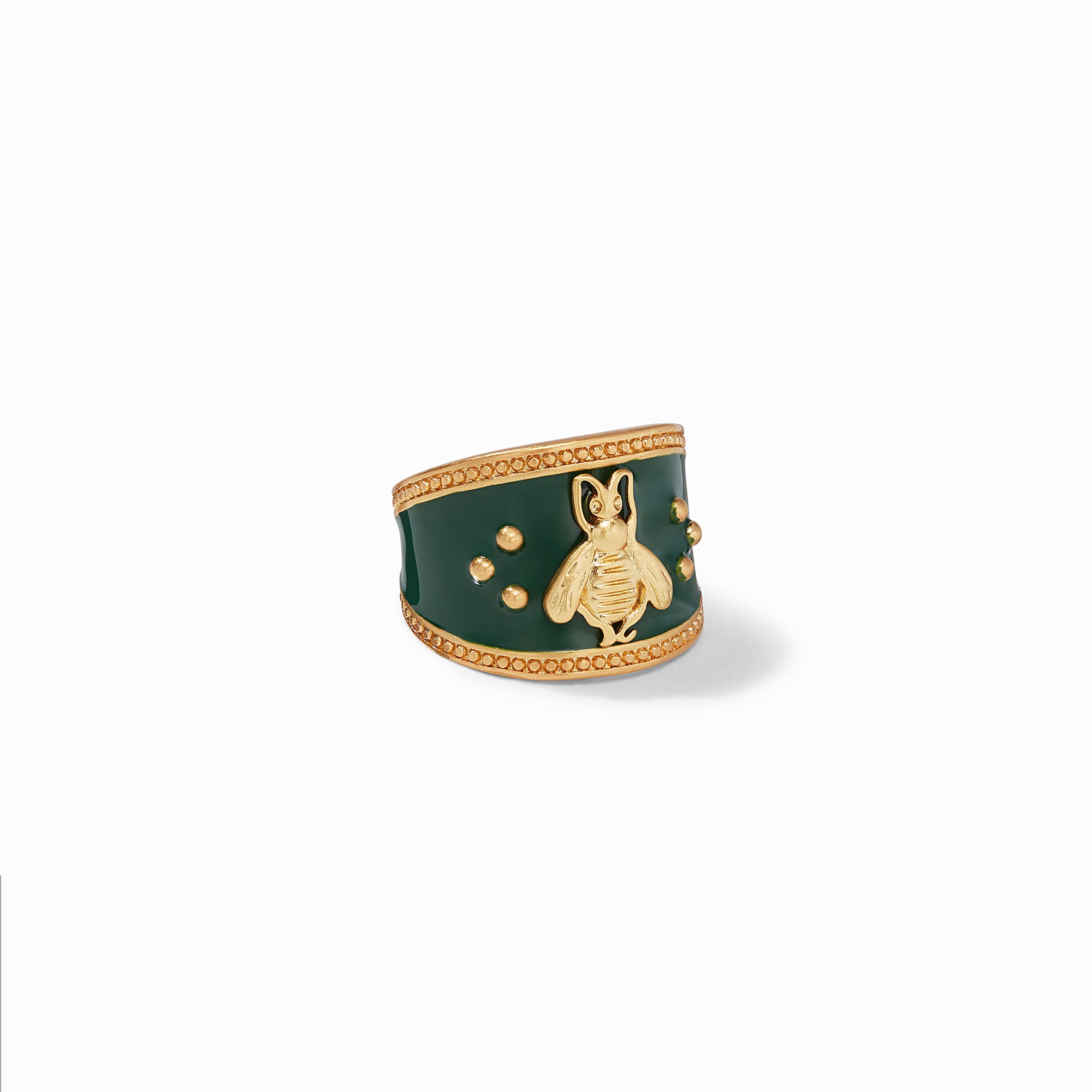 Julie Vos - Bee Crest Ring, Jade Green Enamel / 8