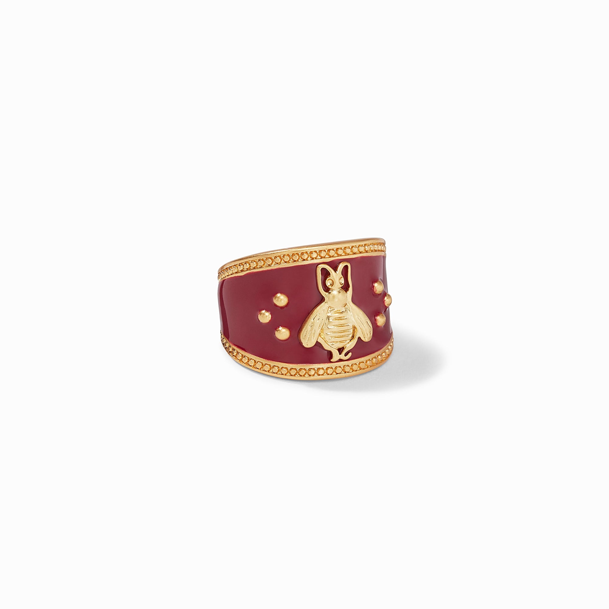 Julie Vos - Bee Crest Ring, Mulberry Enamel / 8