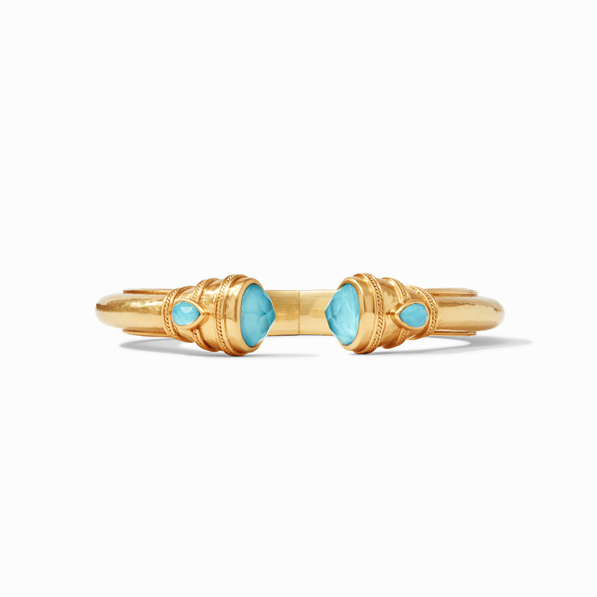 Cassis, a Julie Vos Hinge Cuff bracelet in the Iridescent Pacific Blue option