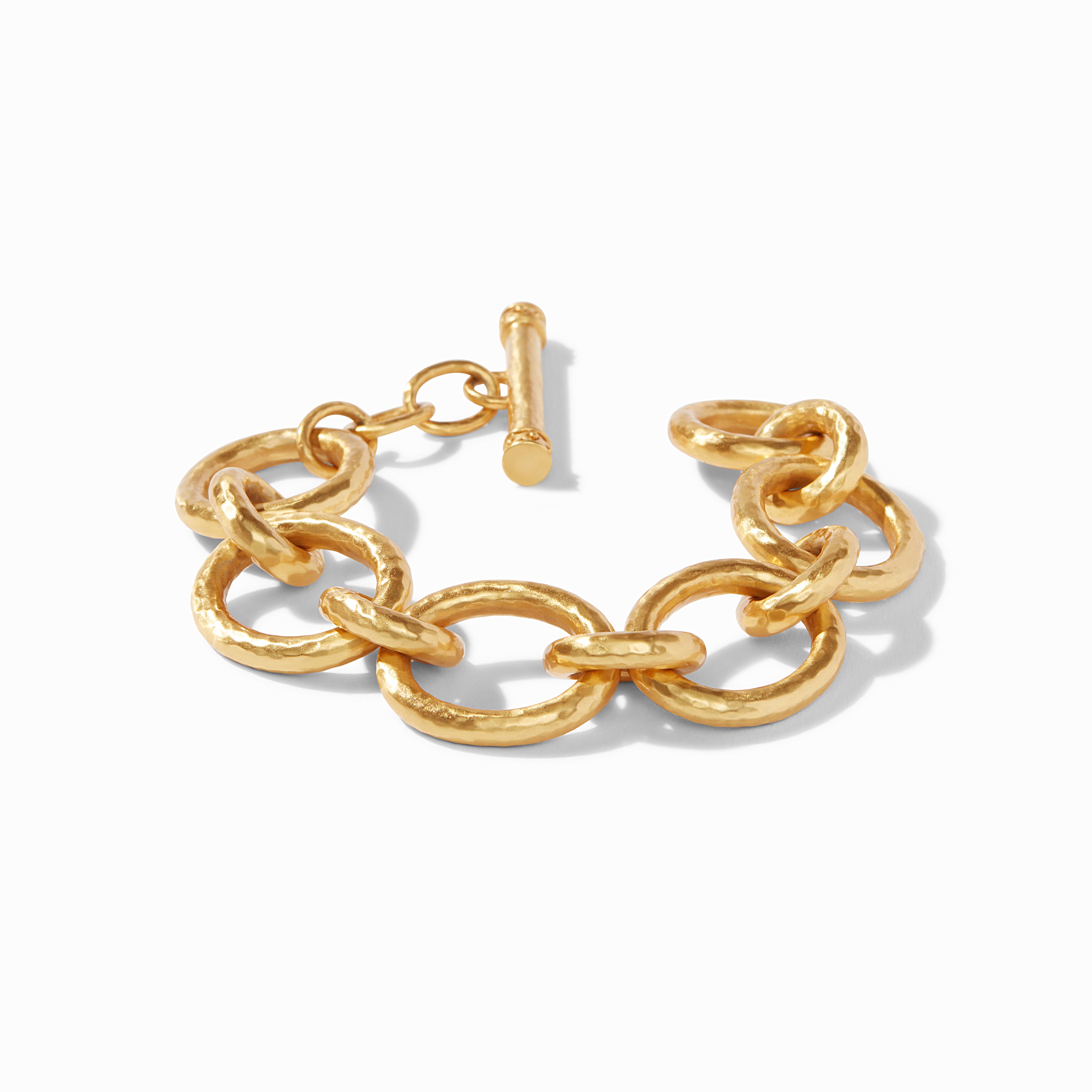 Large Gold Round Linked Bracelet - Tilly Sveaas Jewellery