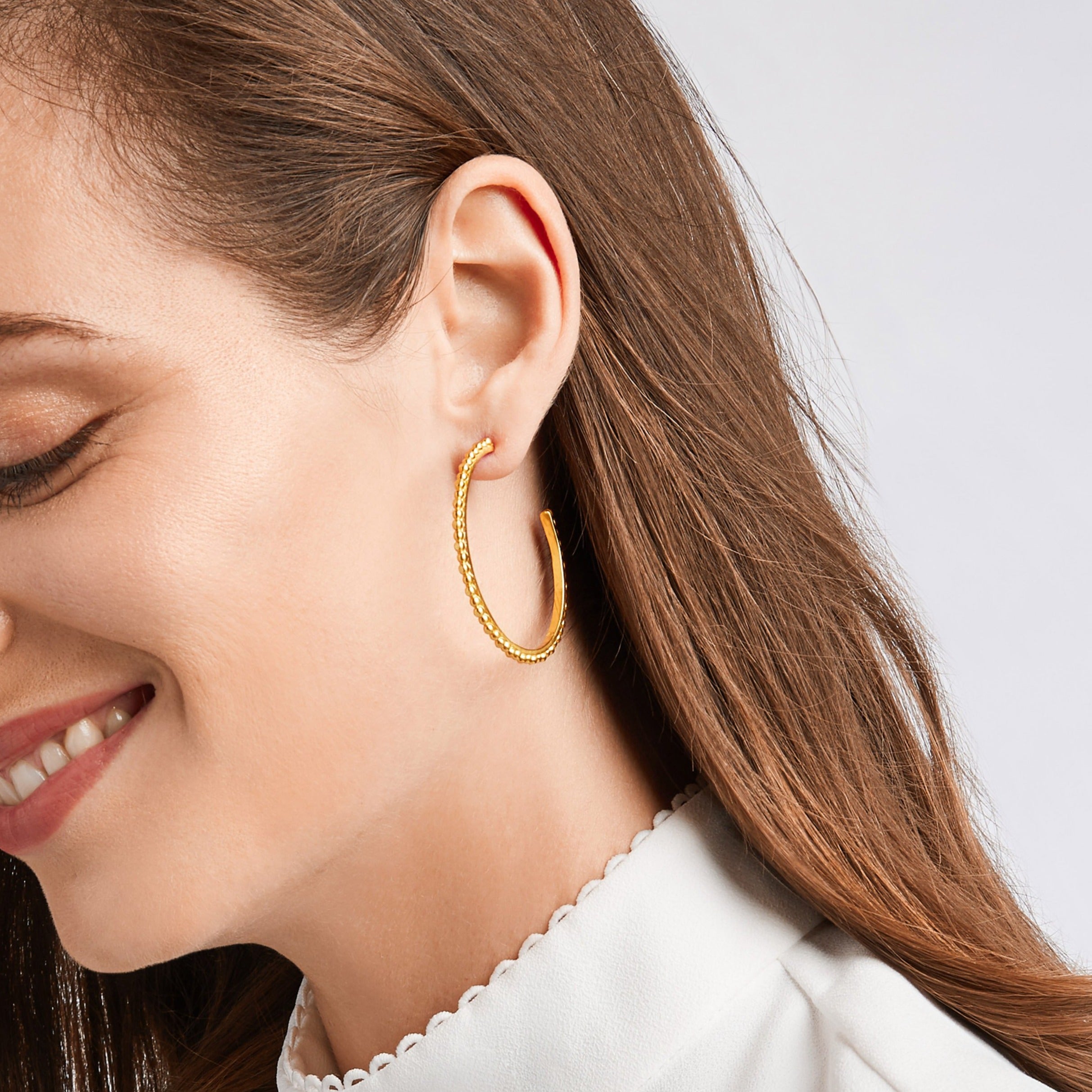 Colette Bead Gold Hoop Earrings Julie Vos