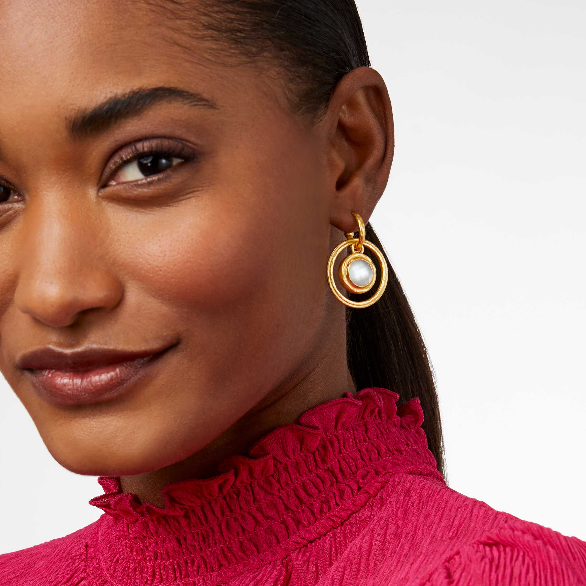 Gold statement earrings sale