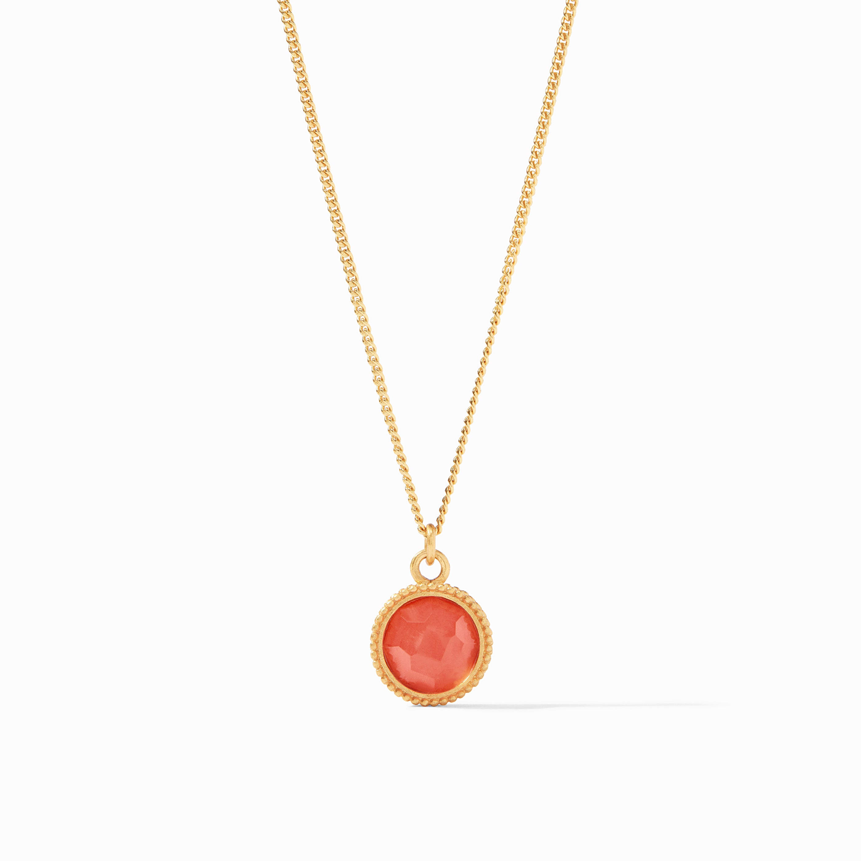 Julie Vos - Fleur-de-Lis Solitaire Necklace, Iridescent Coral