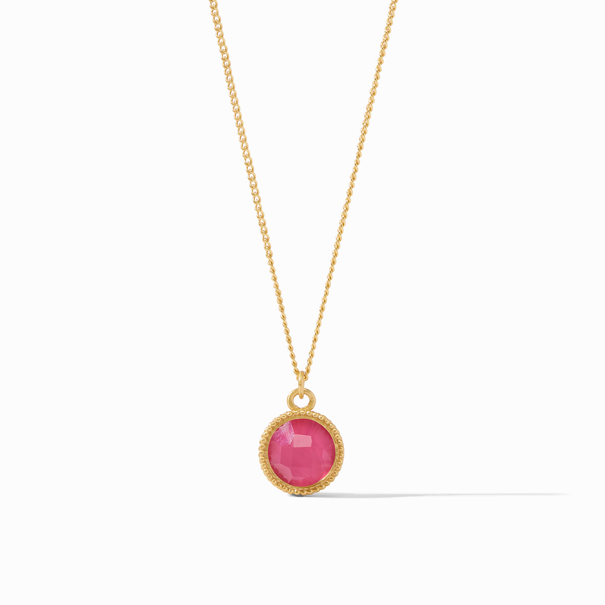 Julie Vos - Fleur-de-Lis Solitaire Necklace, Iridescent Raspberry