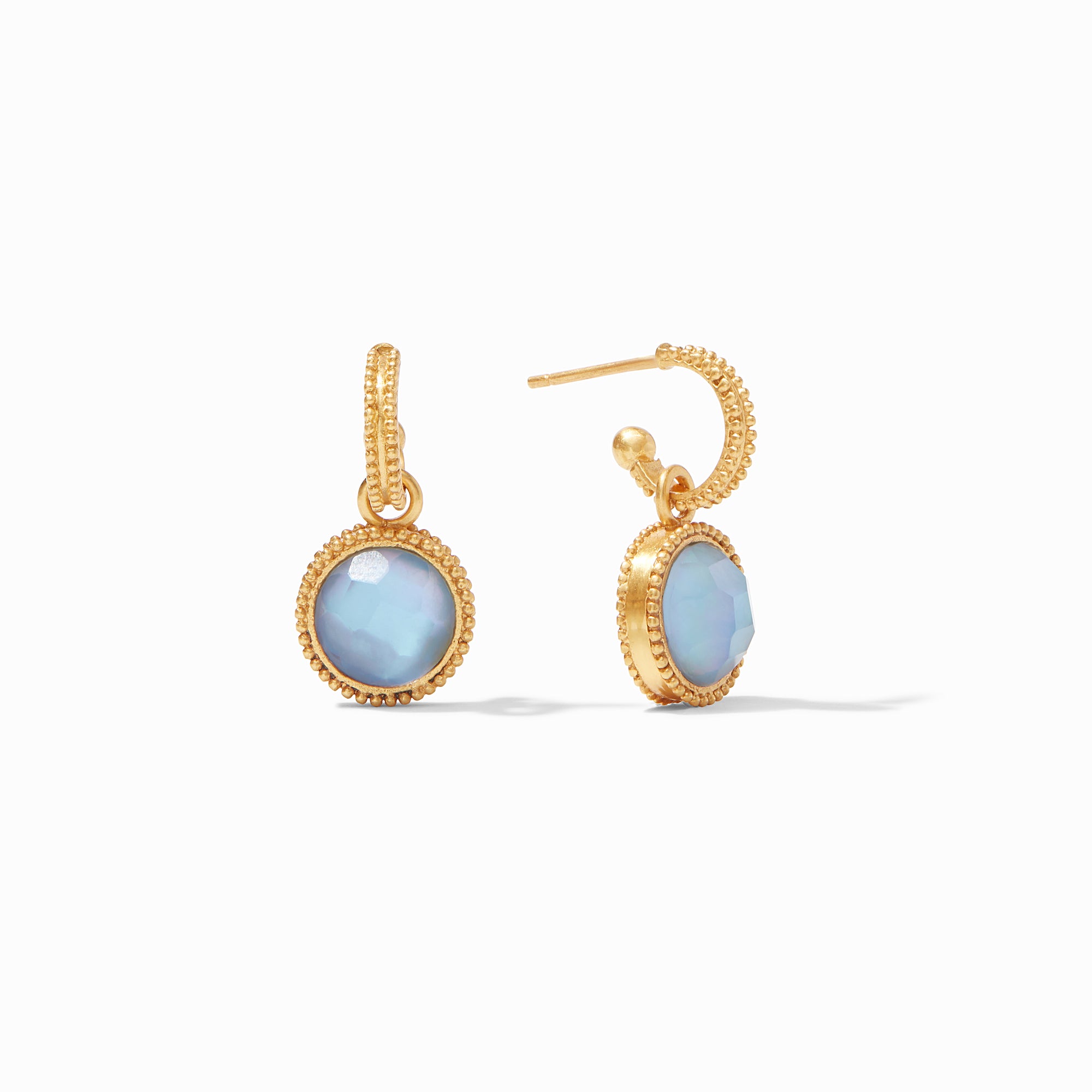Iridescent Chalcedony Blue, classics in chalcedony blue, shades of summer, summer favorites, bee, classics, gifts, new chalcedony blue, best seller, summer earrings, long weekend jewels