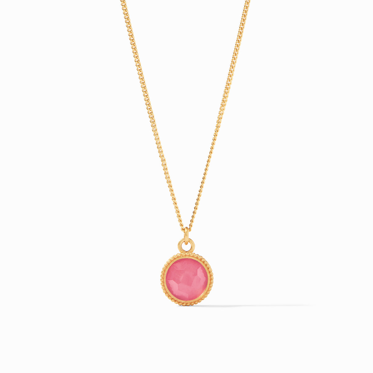 Julie Vos - Fleur-de-Lis Solitaire Necklace, Iridescent Peony Pink