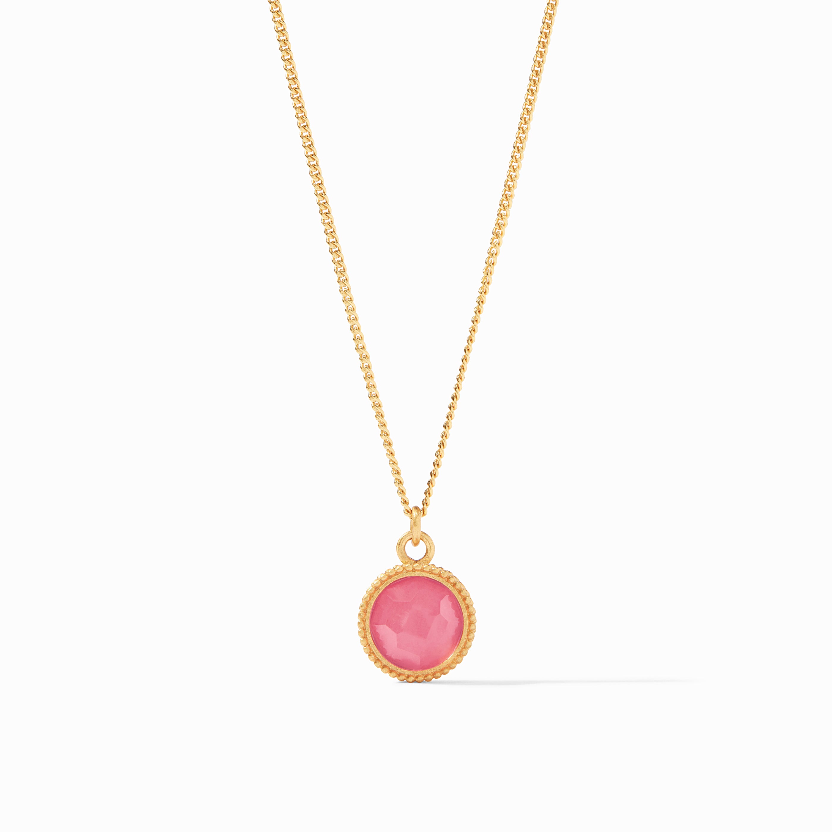 Julie Vos - Fleur-de-Lis Solitaire Necklace, Iridescent Peony Pink