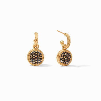 [Julie Vos] Fleur-de-Lis Hoop & Charm Earring- Turquoise Blue OS main image 1