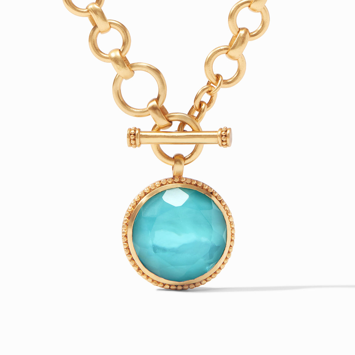 Julie Vos - Flora Statement Necklace, Iridescent Bahamian Blue