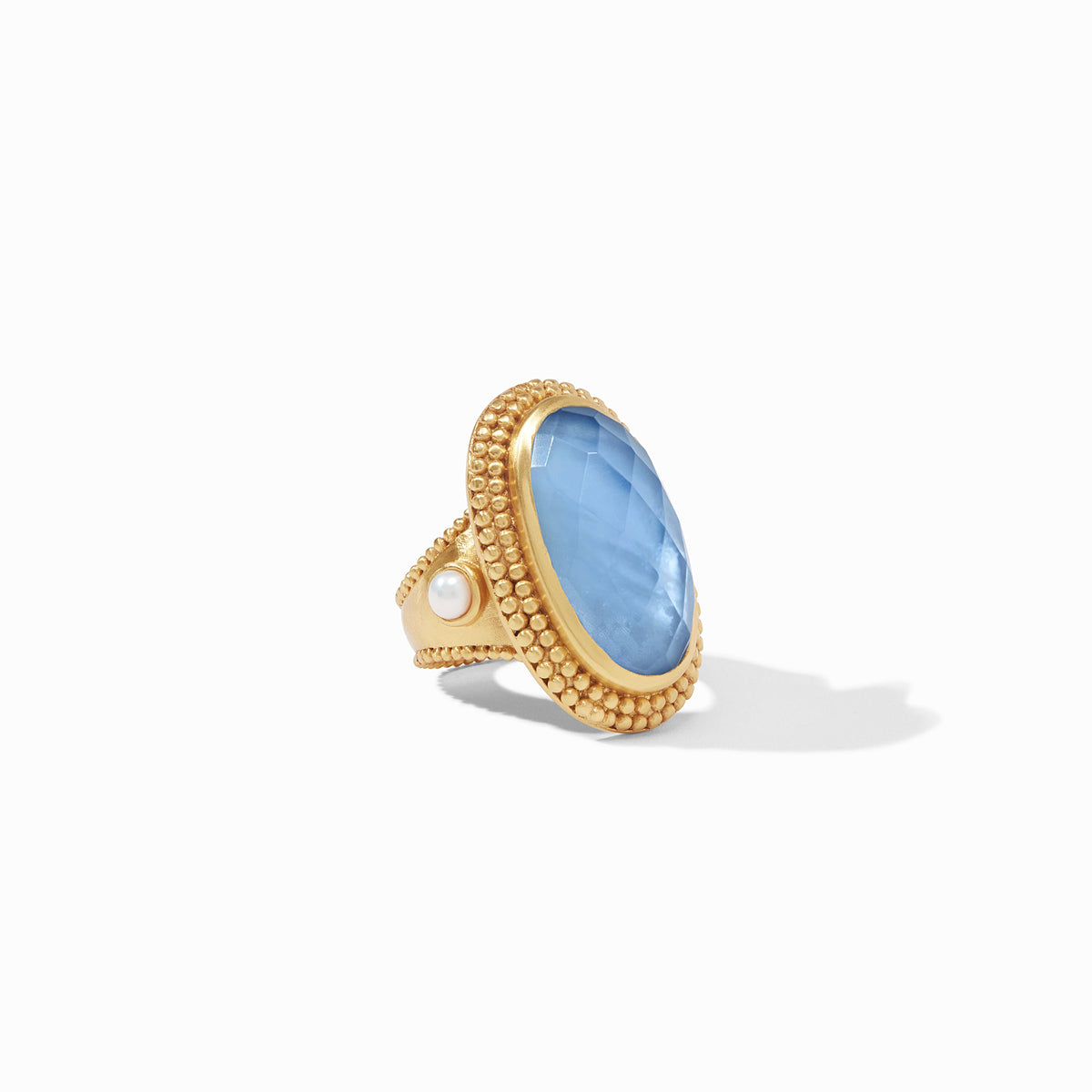 Julie Vos - Flora Statement Ring, Iridescent Chalcedony Blue / 8