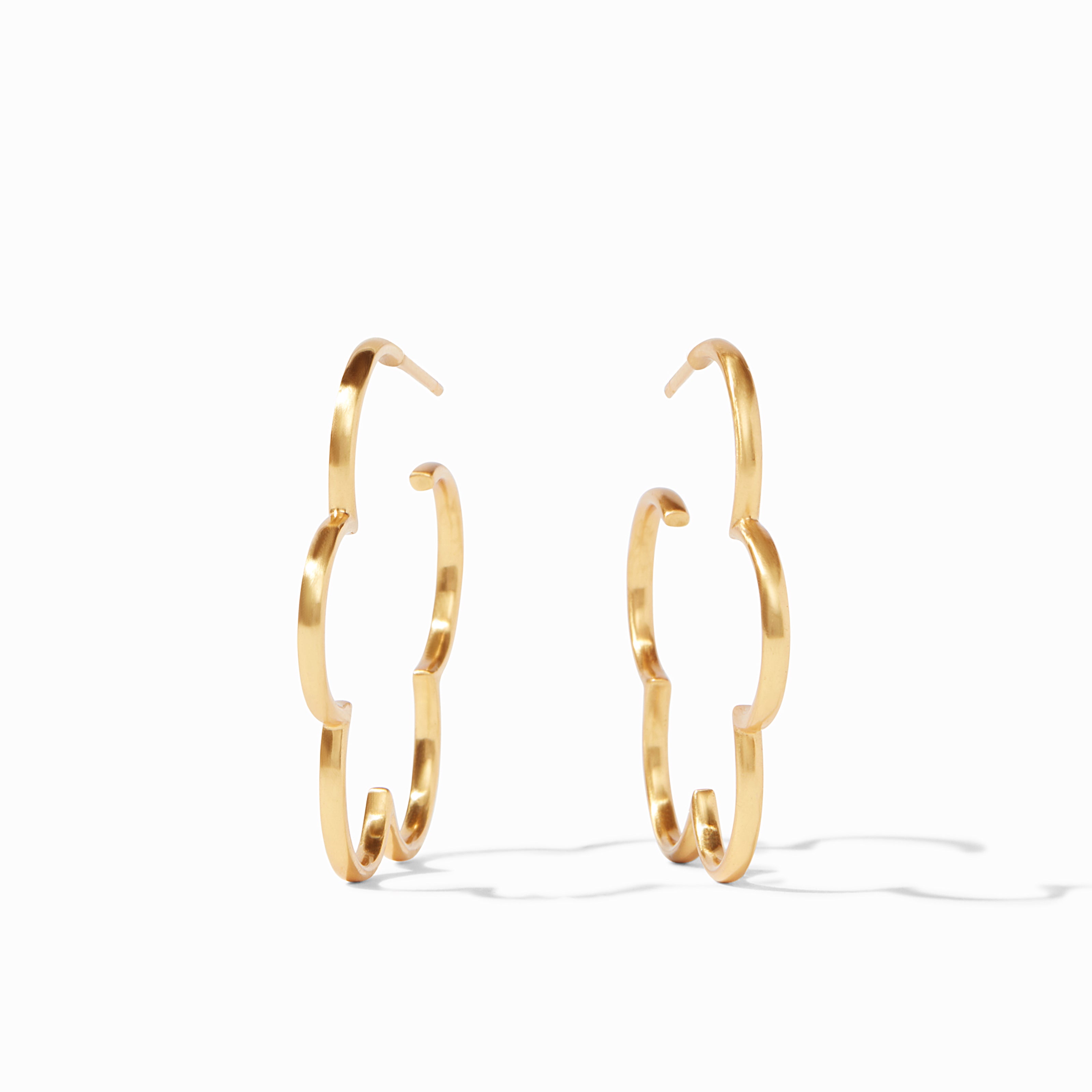 Gardenia Gold Floral Hoop Earrings Julie Vos
