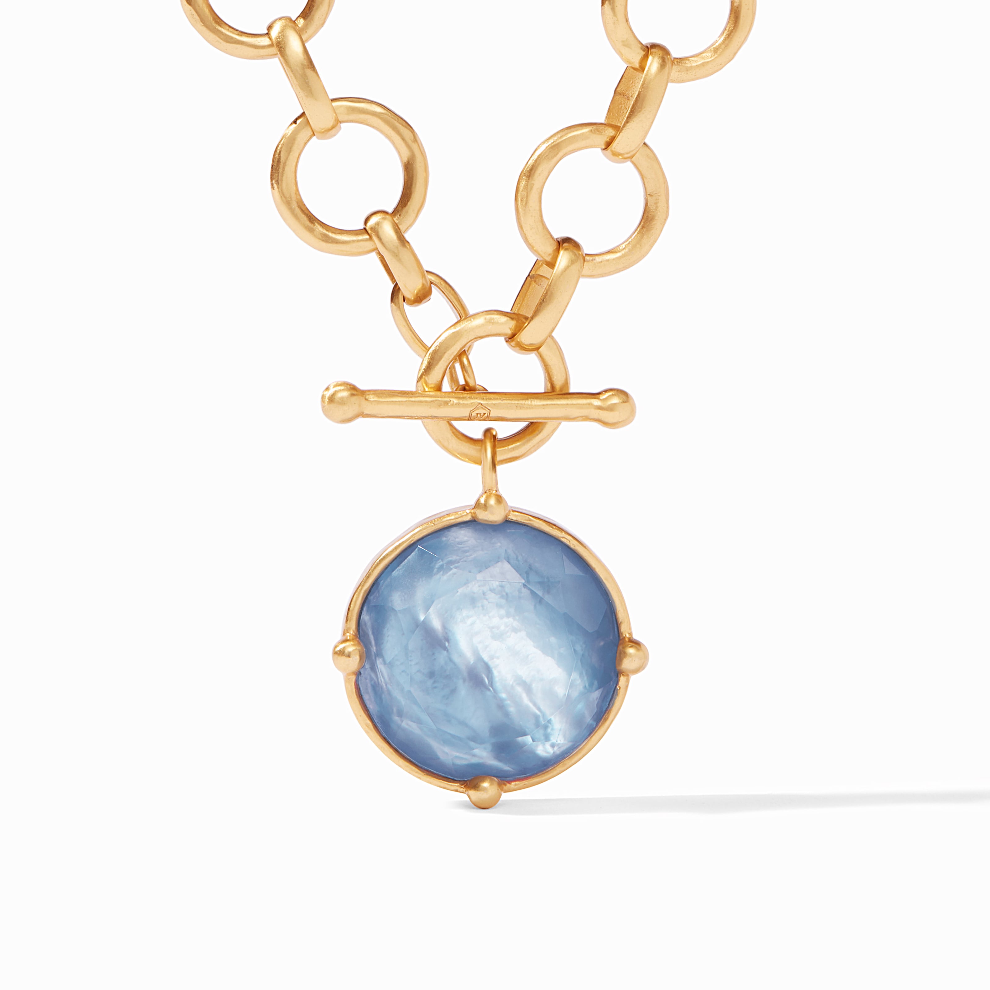 Blue Grey Gemstone Rope Necklace - 44