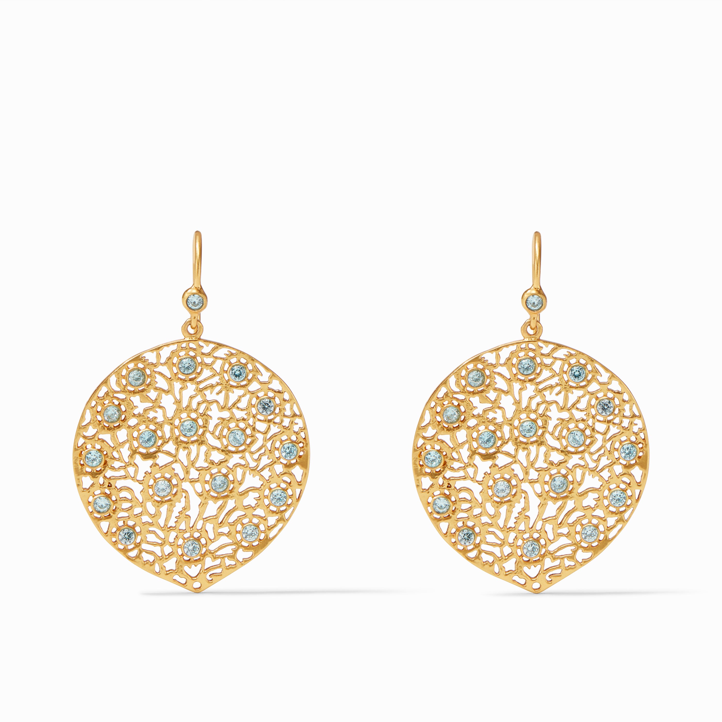 Julie Vos - Peacock Earring, Bahamian Blue CZ