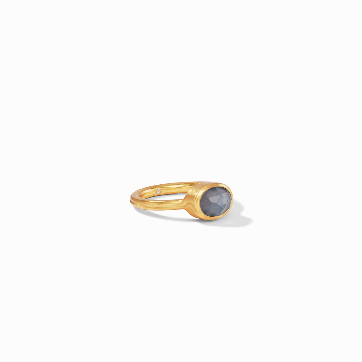 Julie Vos - Jewel Stack Ring, Iridescent Charcoal Blue / 8, Iridescent Charcoal Blue, charcoal blue, rings, best of fall
