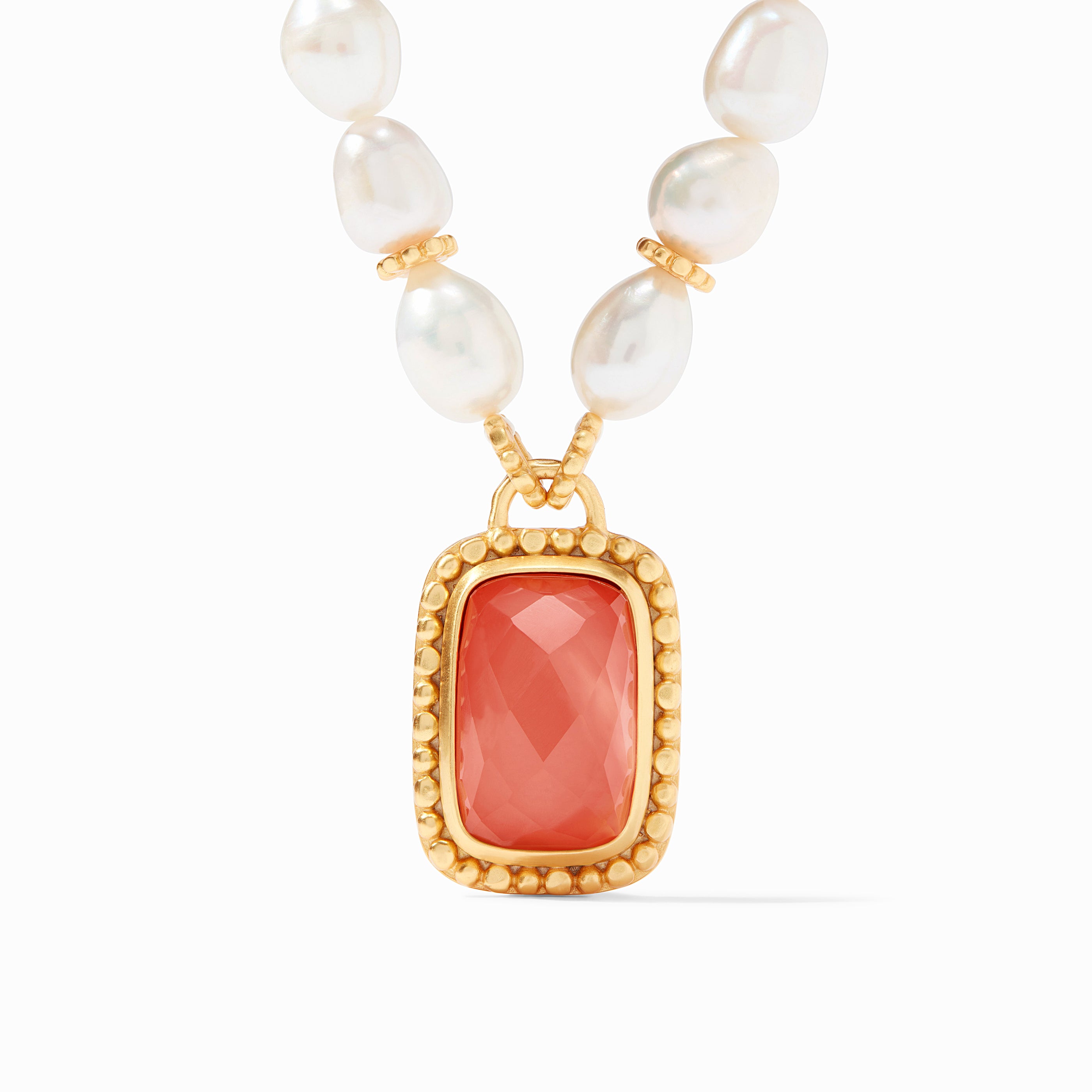 Julie Vos - Marbella Statement Necklace, Iridescent Coral