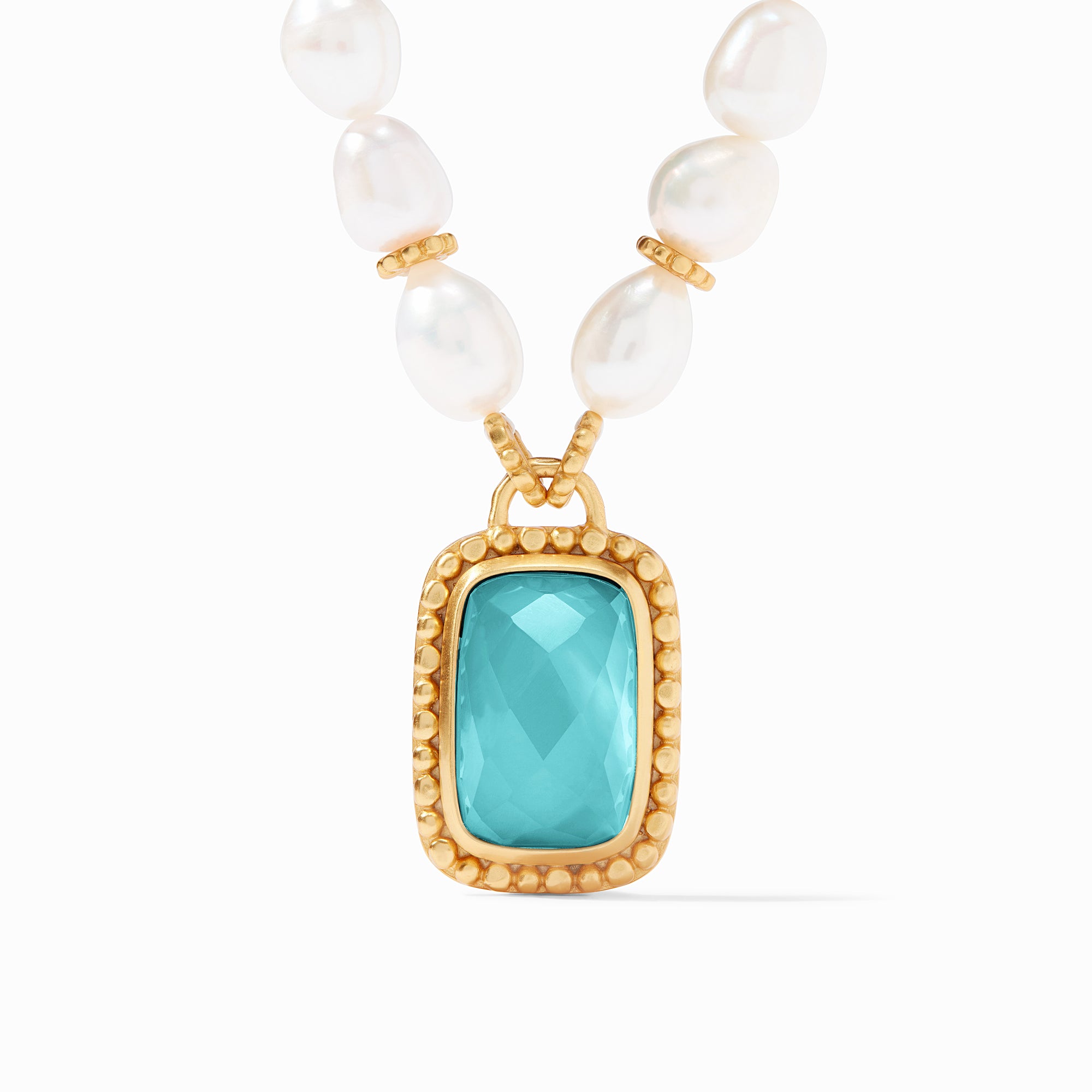 Julie Vos - Marbella Statement Necklace, Iridescent Bahamian Blue