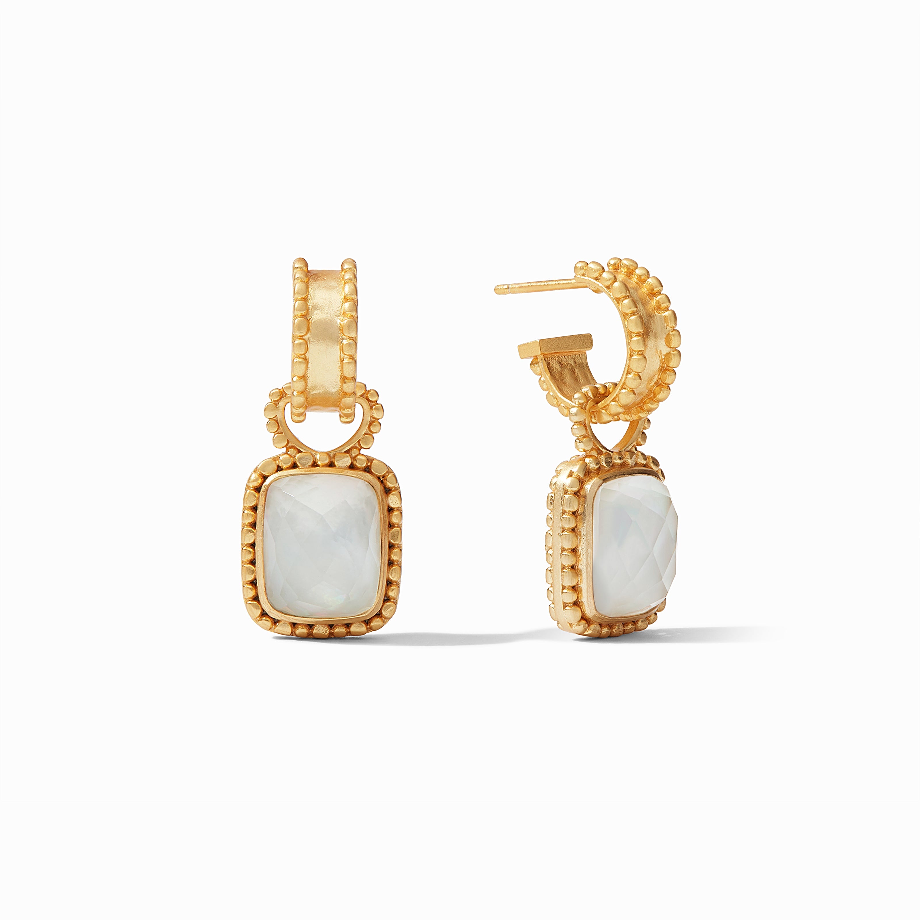 ポメころび 14kgf MOPカービング・インペリアルトパーズイヤリング Marbella Hoop & Charm Earrings | Julie Vos