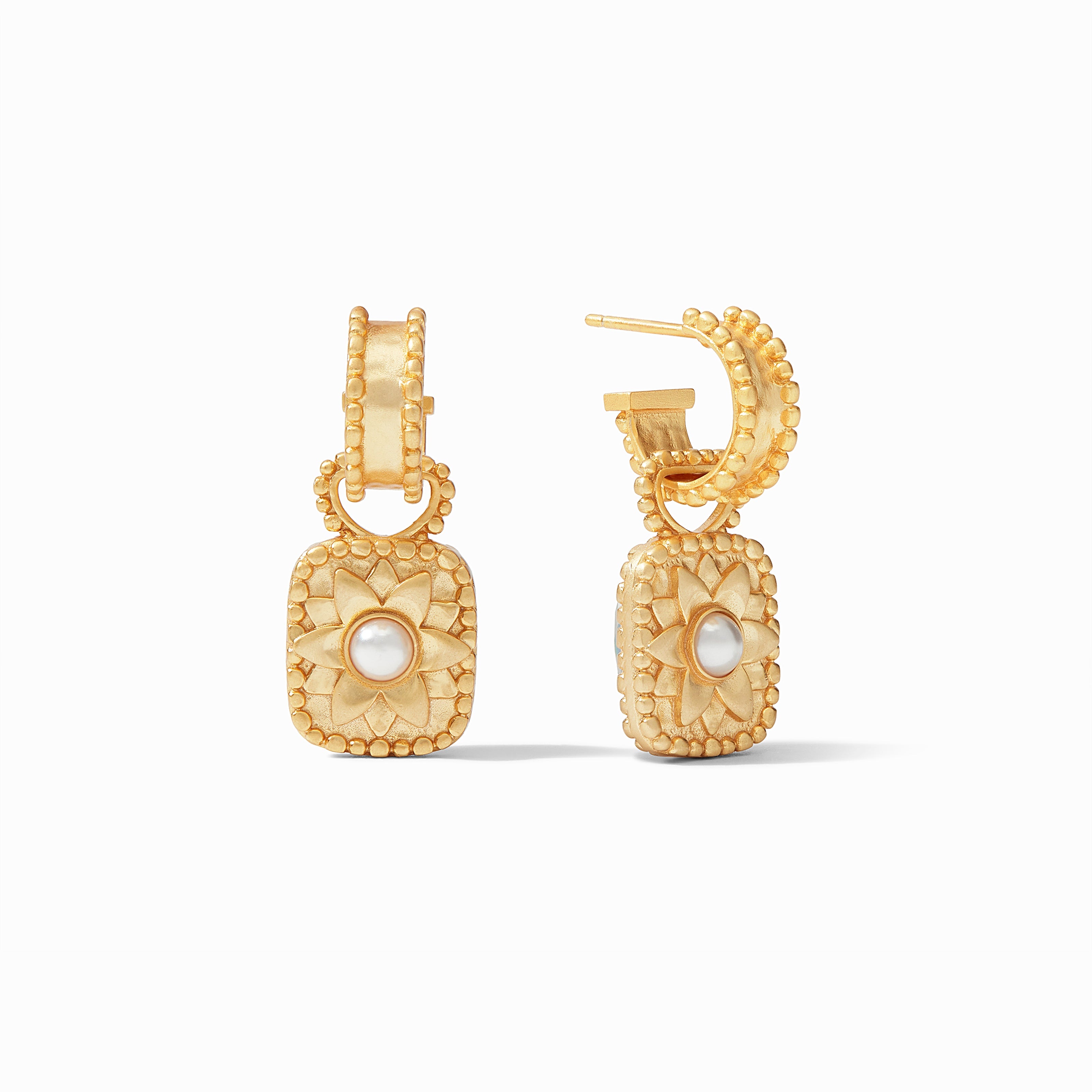 ポメころび 14kgf MOPカービング・インペリアルトパーズイヤリング Marbella Hoop & Charm Earrings | Julie Vos