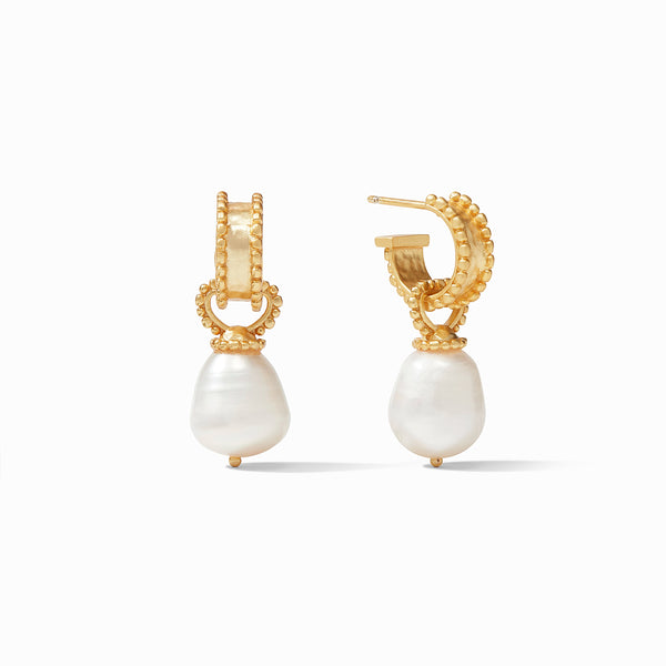Marbella Pearl Hoop & Charm Earring | Julie Vos