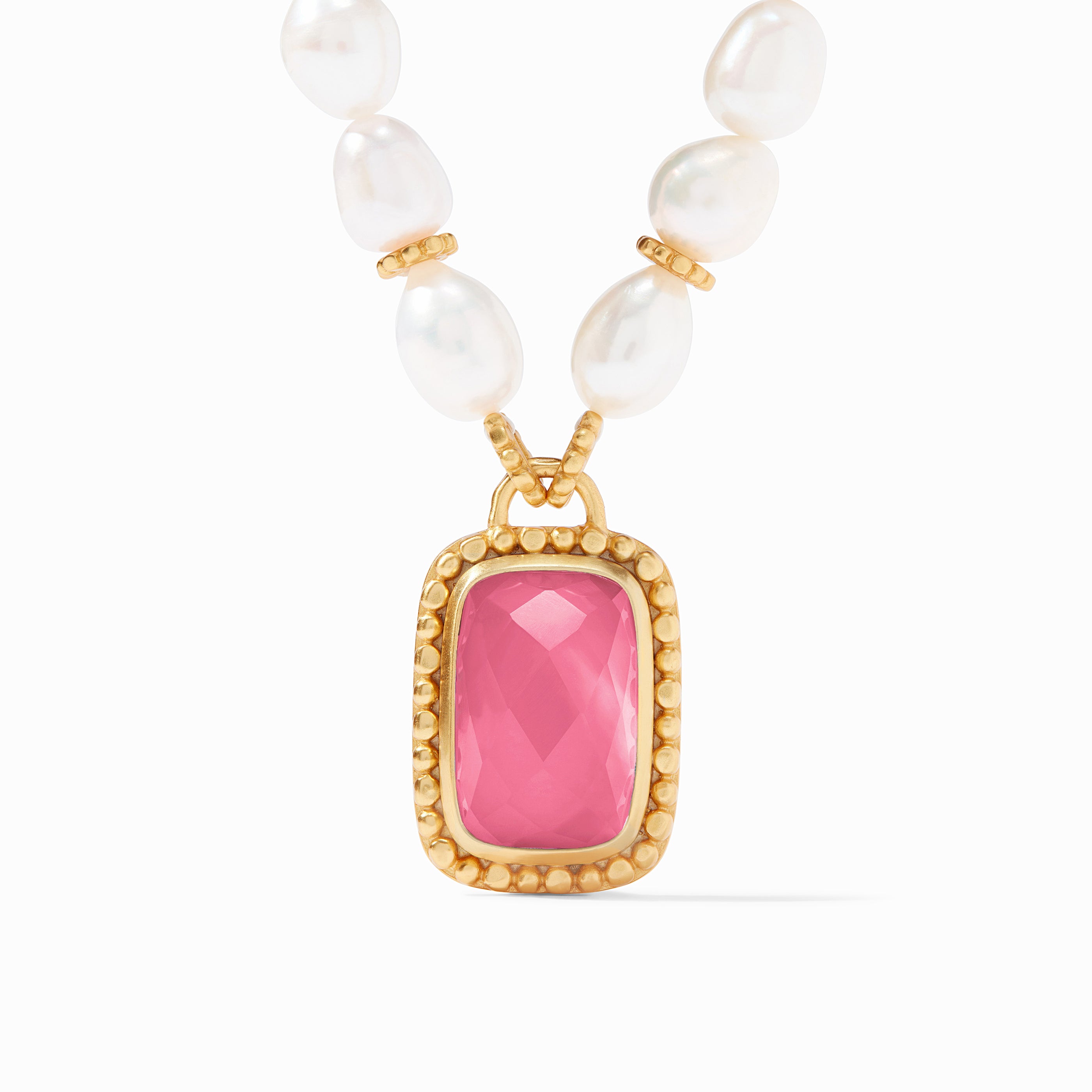 Julie Vos - Marbella Statement Necklace, Iridescent Peony Pink
