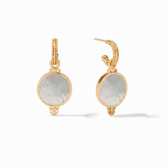 carousel, {{ PDP Meridian Hoop & Charm earring mother of pearl reverse - centered view }}
