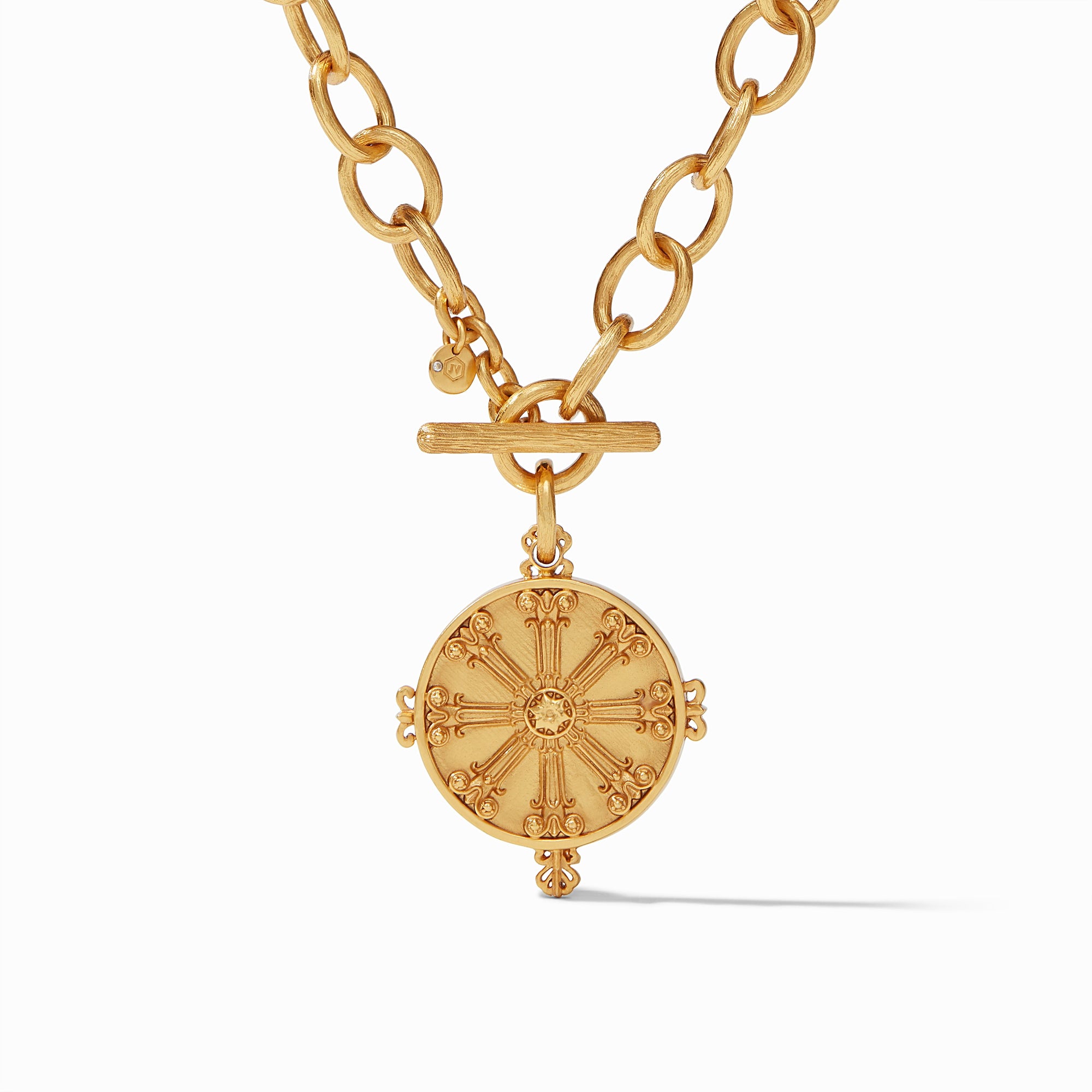 carousel, {{ PDP Reverse side of Meridian medallion statement pendant }}