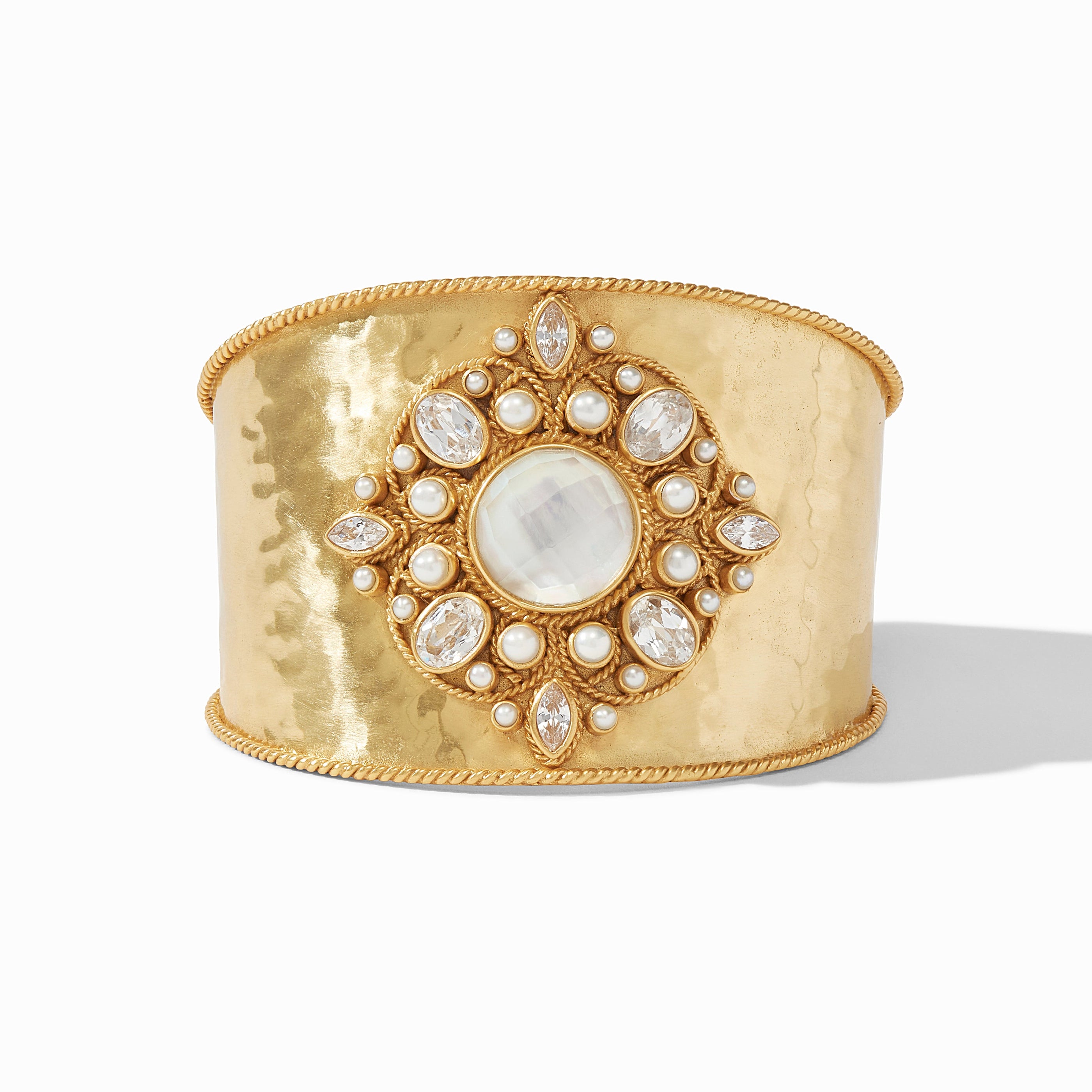 Julie Vos - Monaco Statement Cuff, Iridescent Clear Crystal
