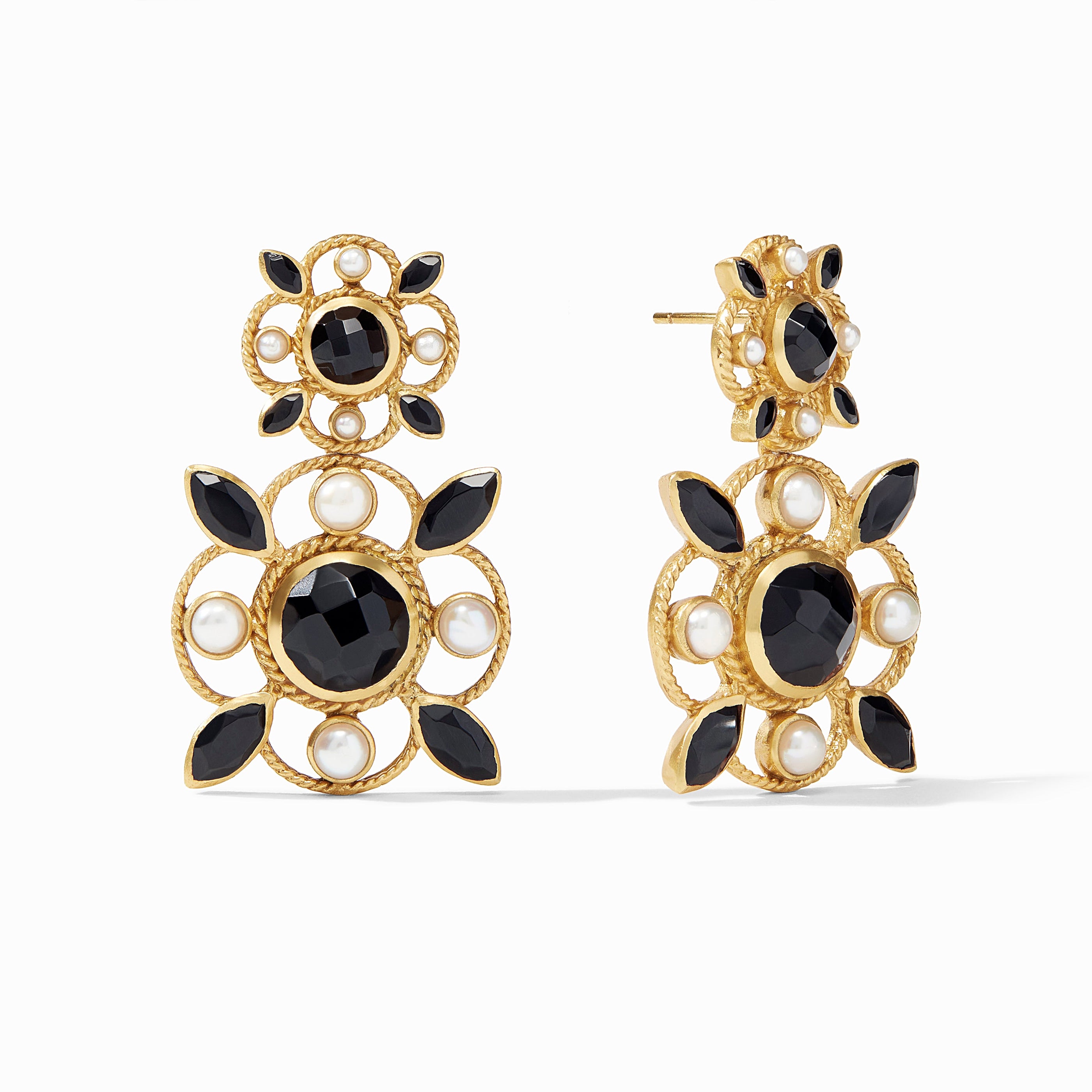 Julie Vos - Monaco Statement Earring, Obsidian Black