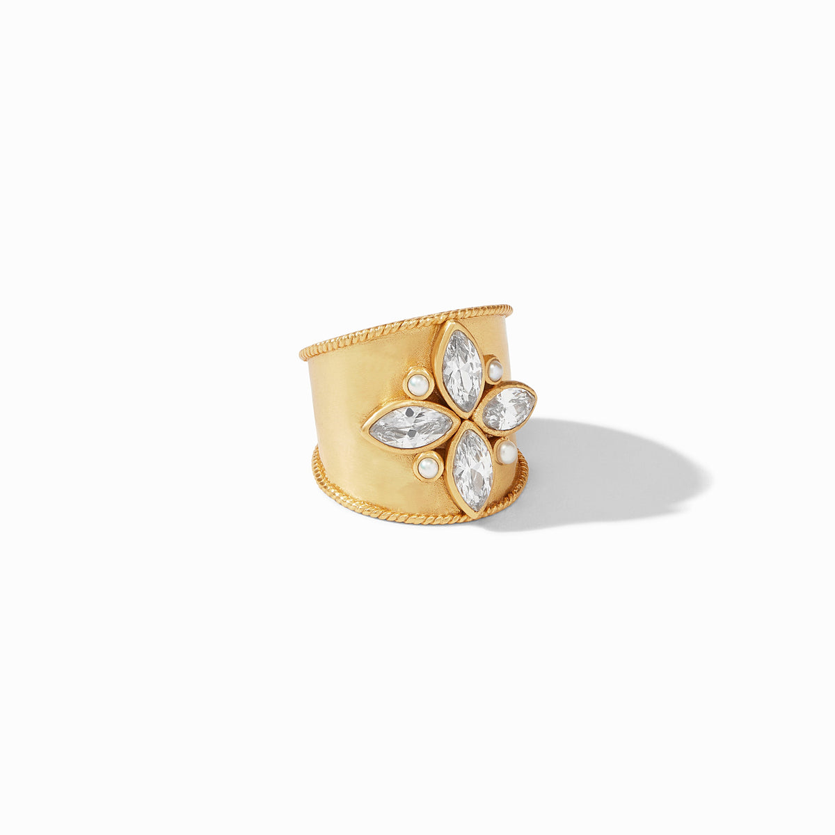 Julie Vos - Monaco Statement Ring, Cubic Zirconia and Pearl / 8
