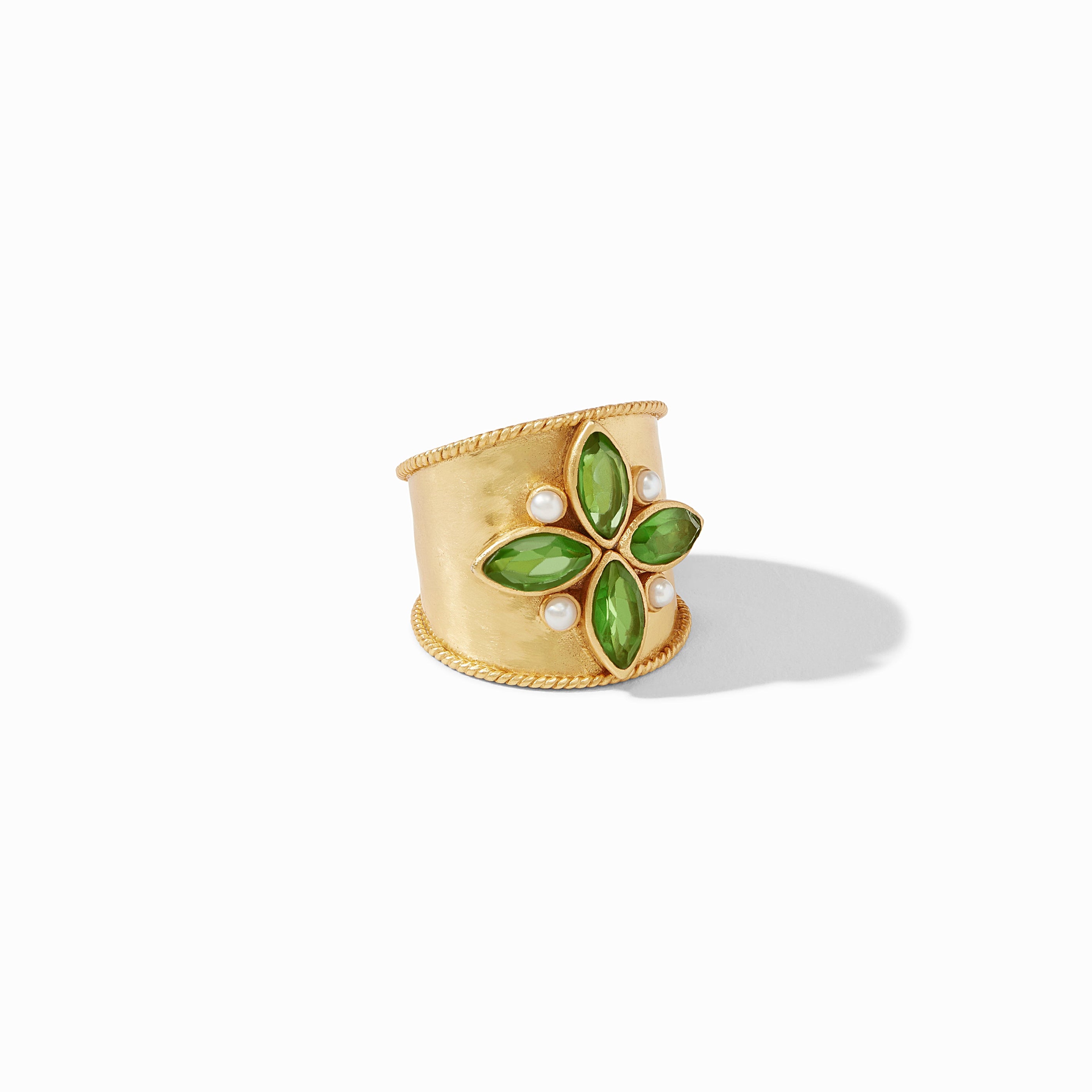 Julie Vos - Monaco Statement Ring, Jade Green / 8
