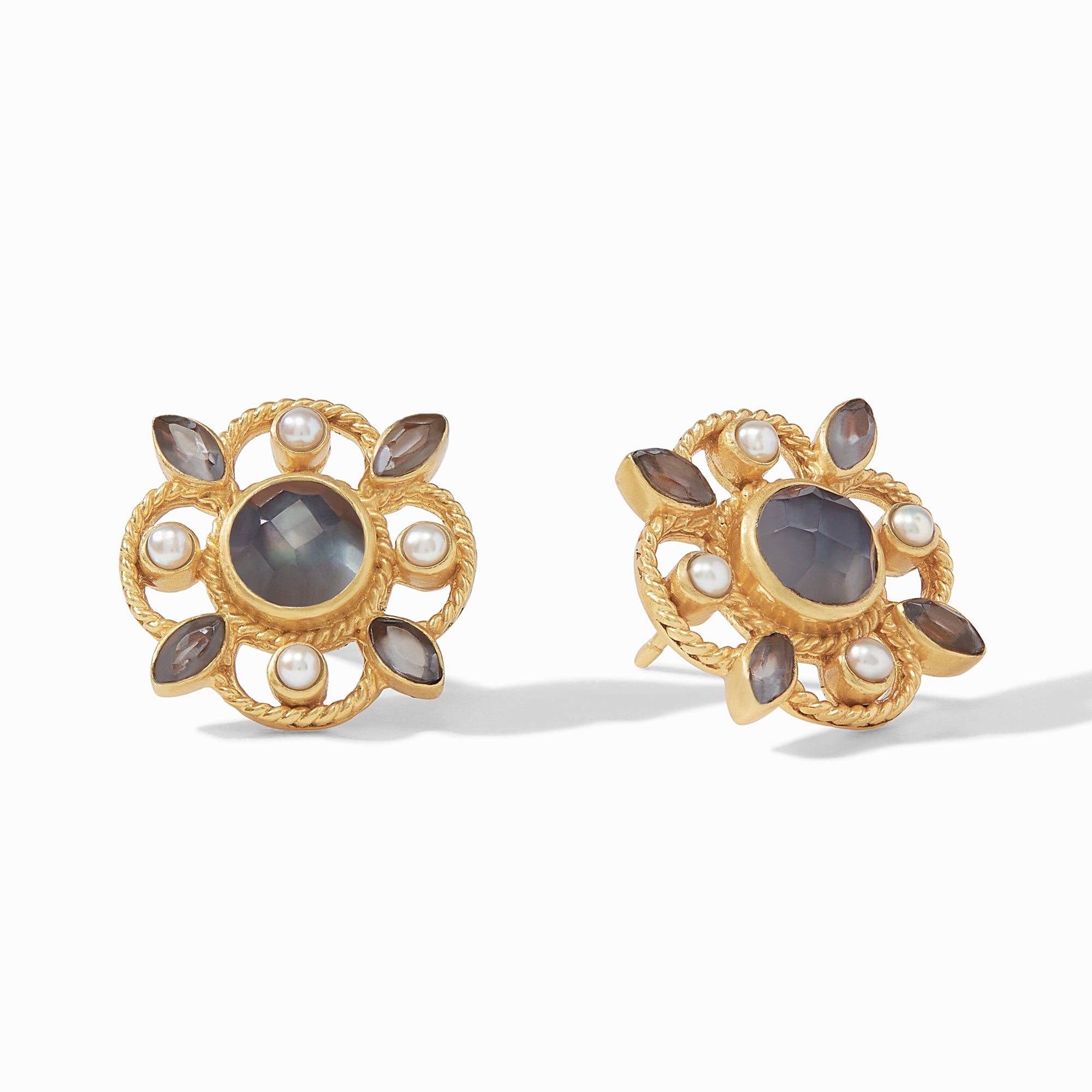 Julie Vos - Monaco Stud, Iridescent Charcoal Blue 