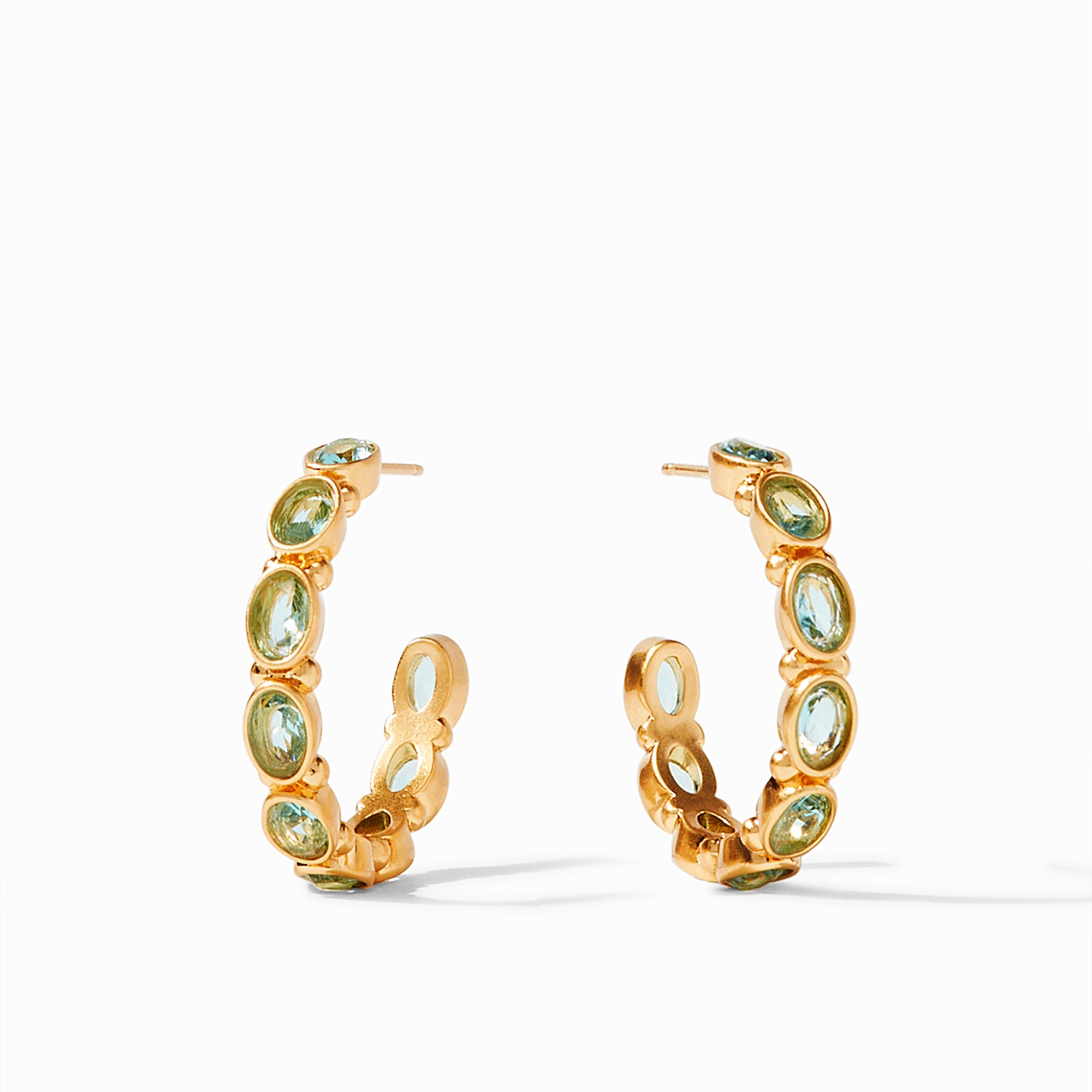 Medium, earrings, bahamian blue